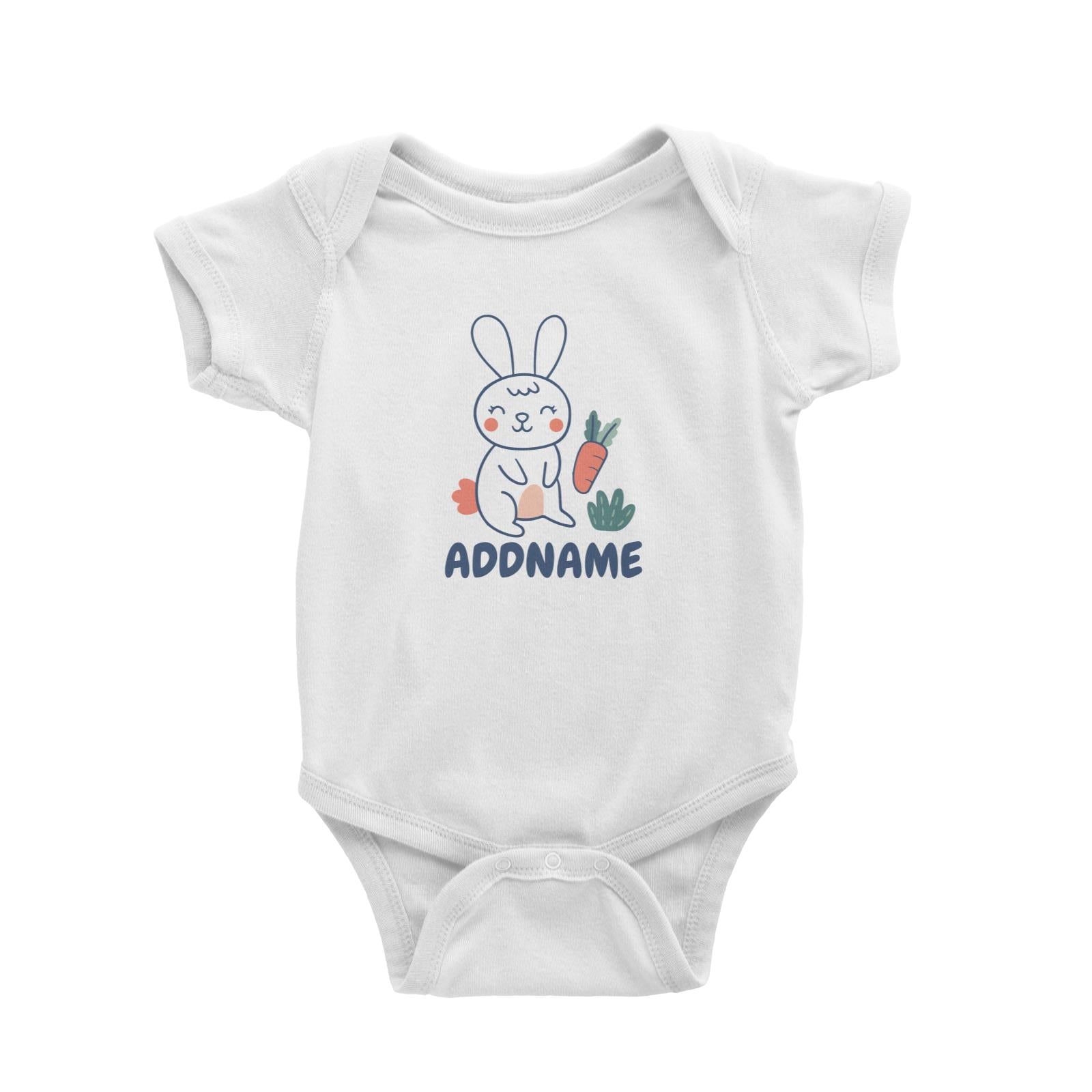 Super Cute Rabbit Standing In Bushes Baby Romper