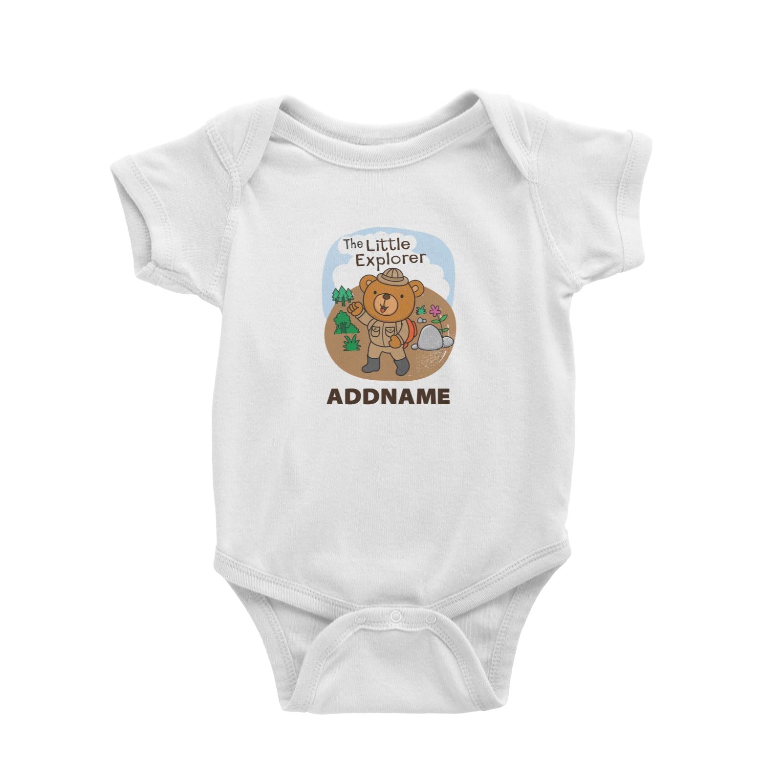 Cool Cute Animals Bear The Little Explorer Addname Baby Romper