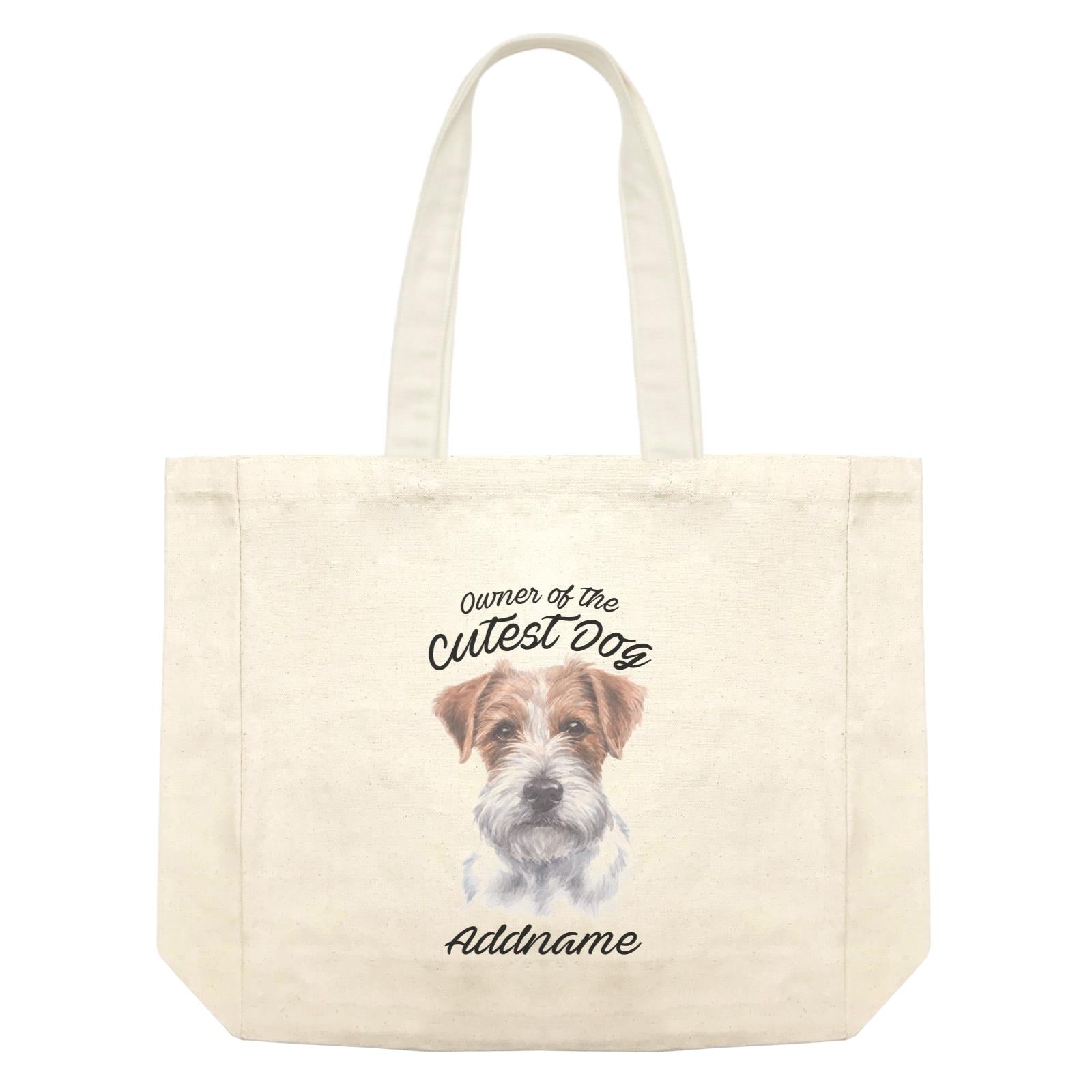 Watercolor Dog Owner Of The Cutest Dog Jack Russell Long Hair Addname Shopping Bag