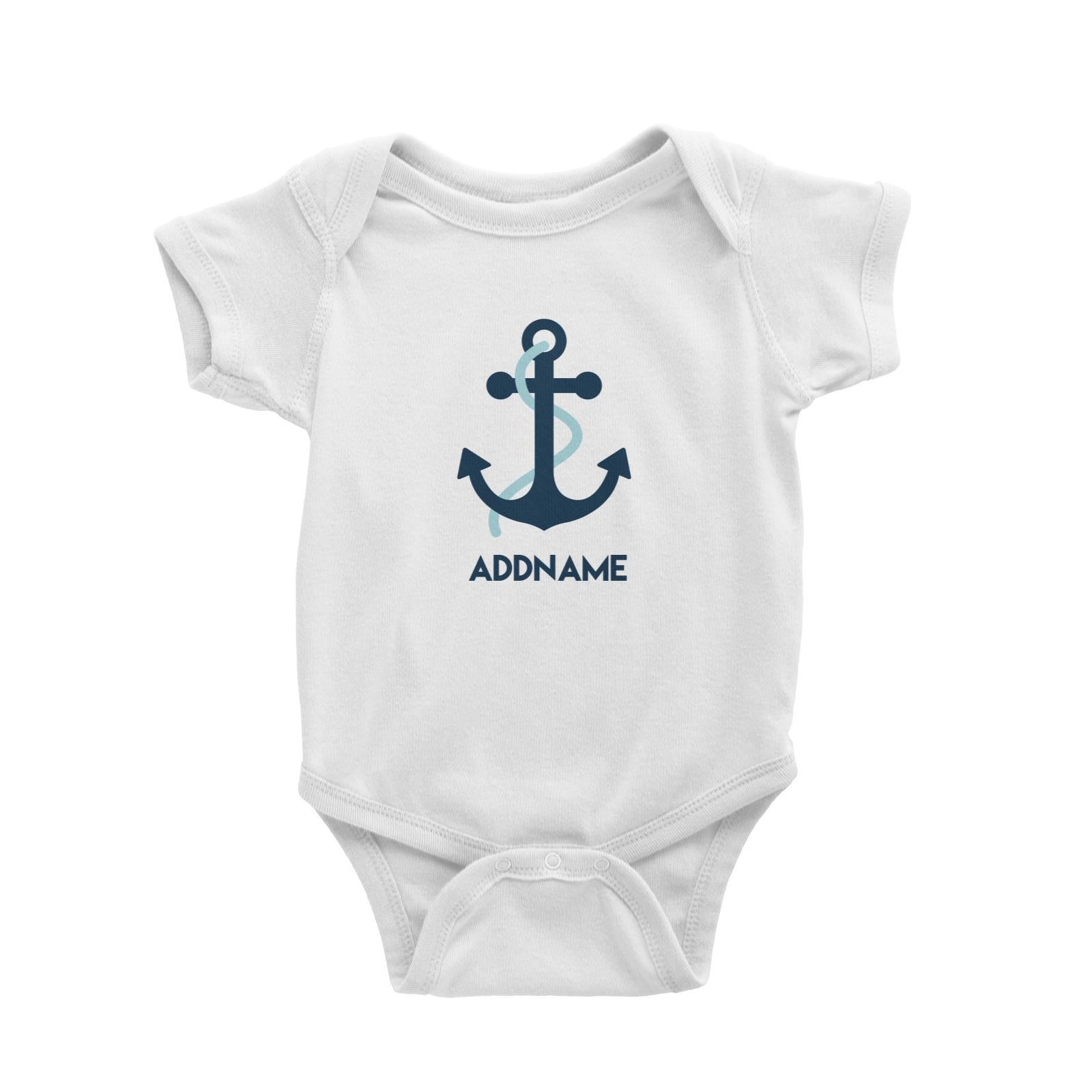 Sailor Anchor Blue Addname Baby Romper  Matching Family Personalizable Designs
