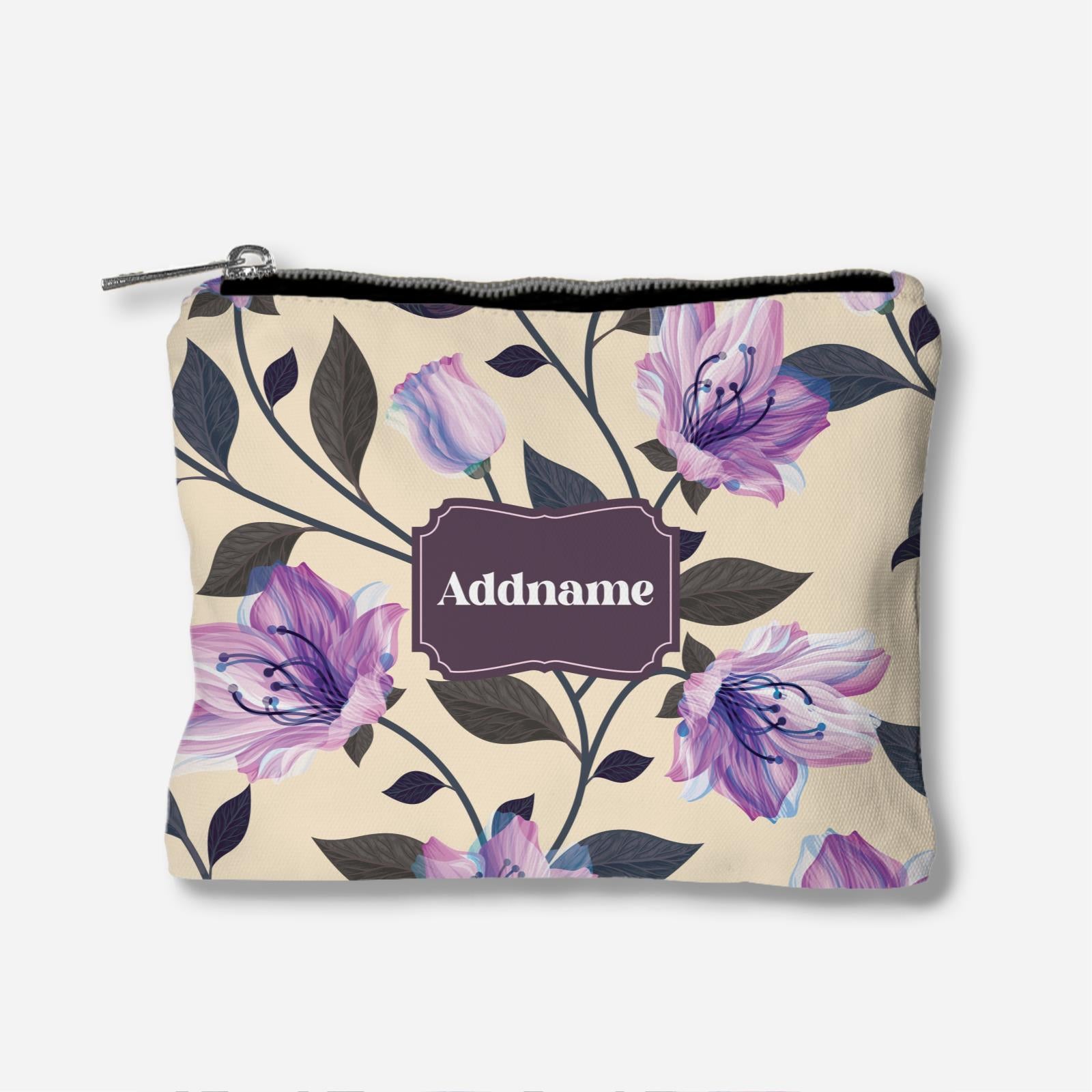 Classic Kesuma Full Print Zipper Pouch - Mystic Purple