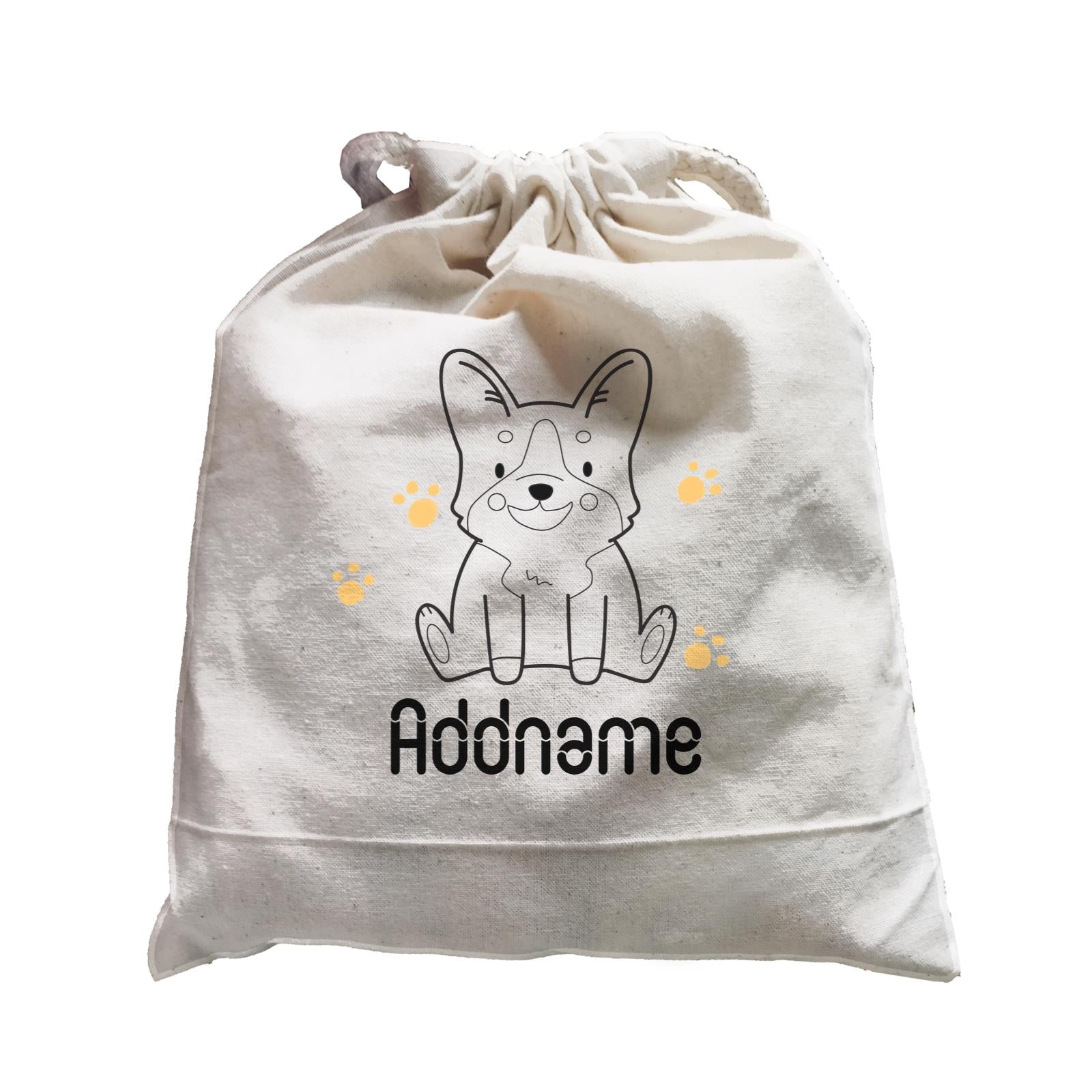 Coloring Outline Cute Hand Drawn Animals Dogs Corgi Addname Satchel