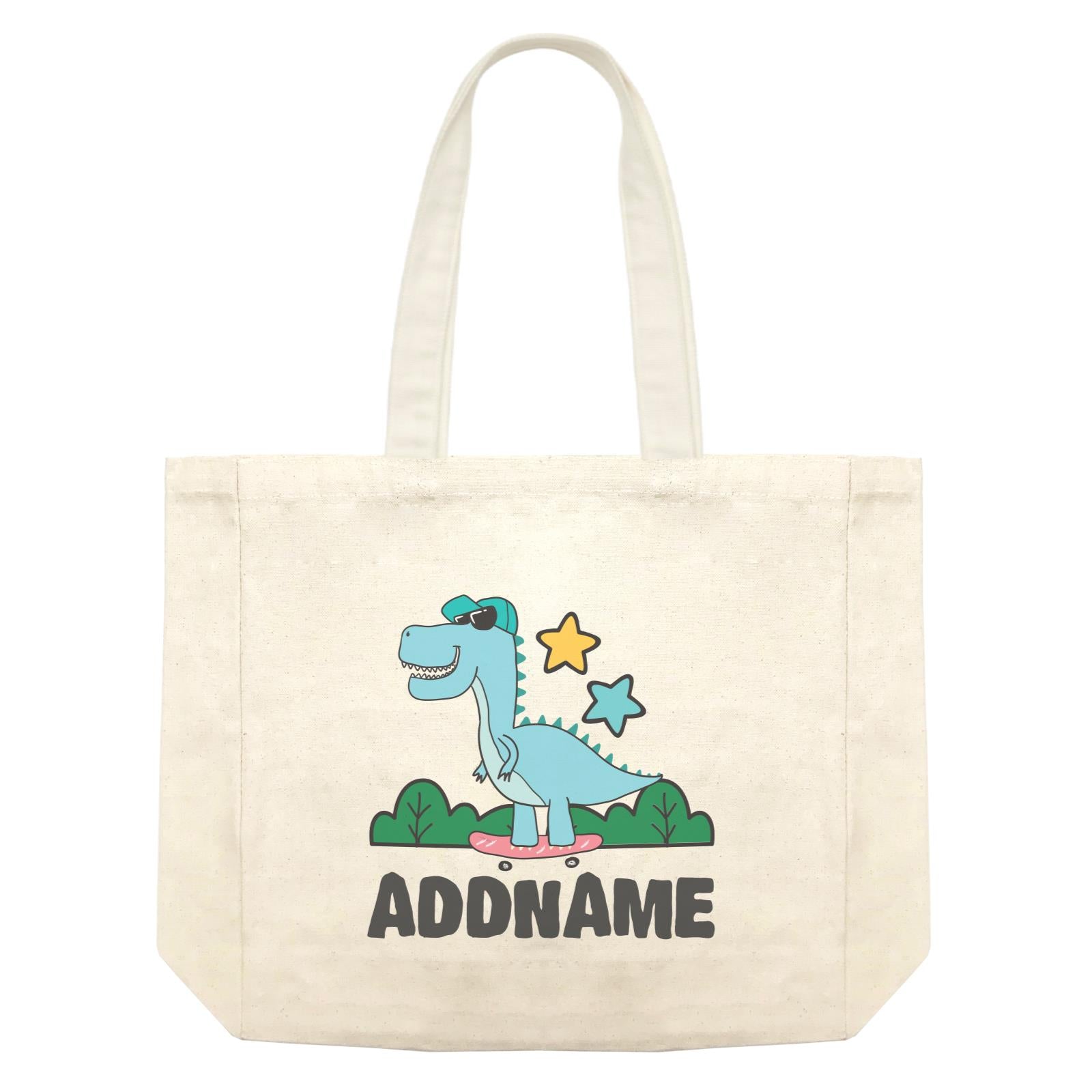 Super Cute Dinosaur Blue Skater Shopping Bag