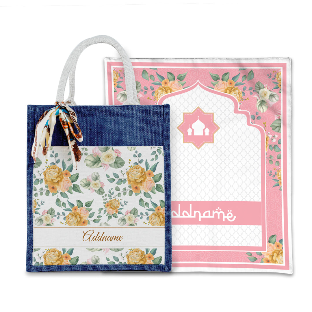 Laura Honey Sejadah with Matching Colourful Jute Bag