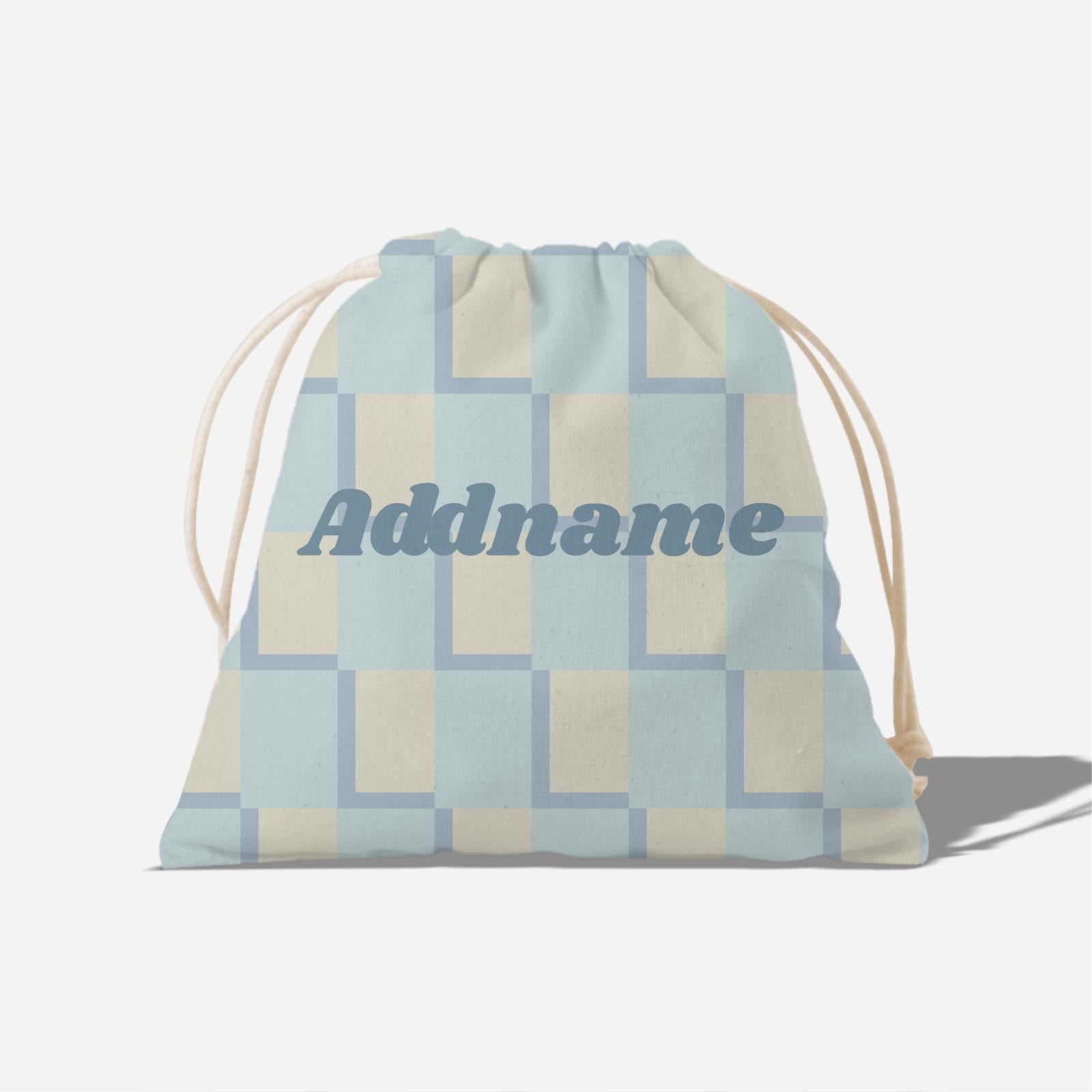 Checkered Series Full Print Satchel - Blue