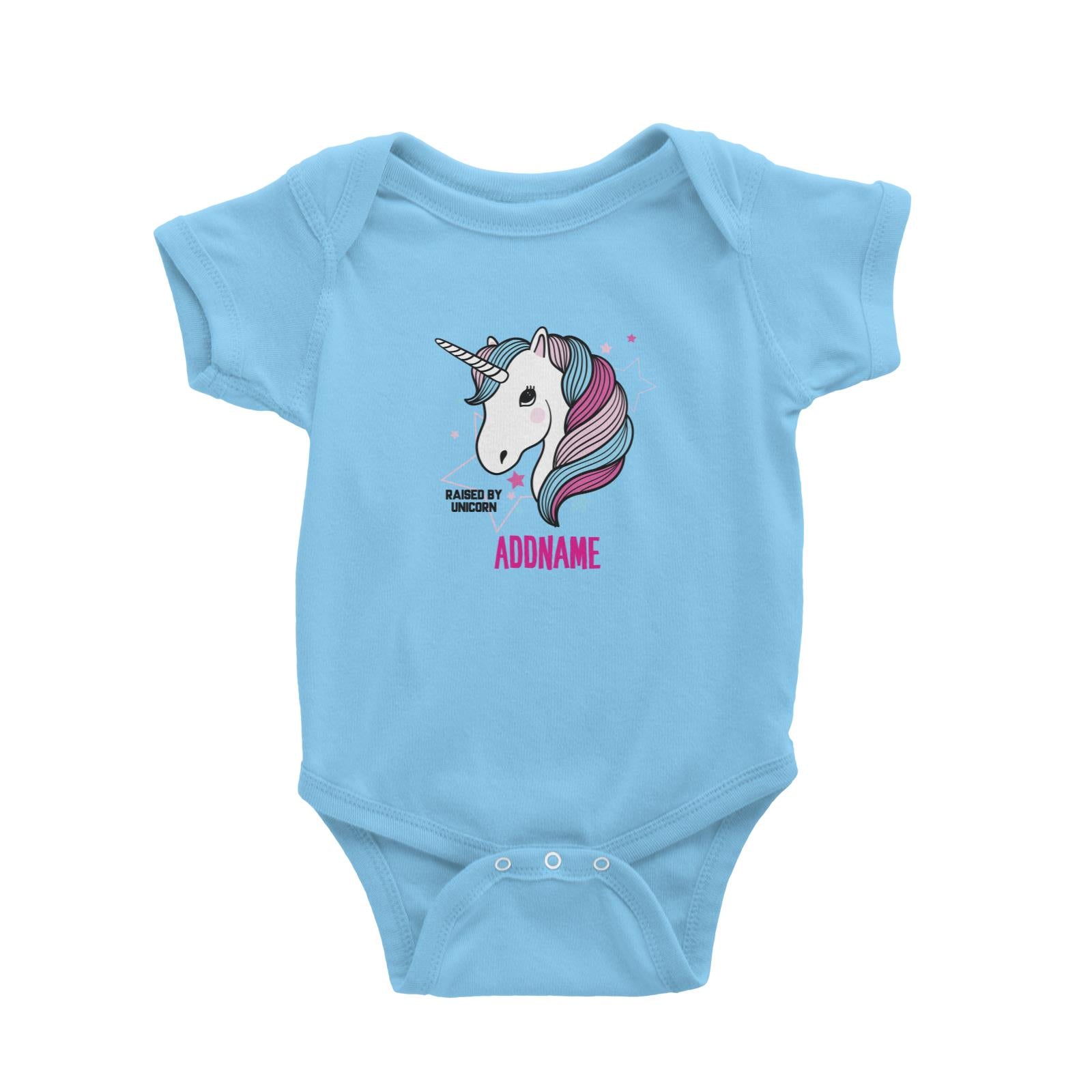 Cool Vibrant Series Raised By Unicorn Addname Baby Romper