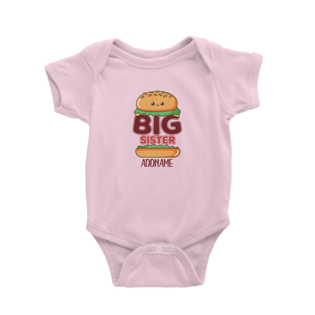 Cute Burger Big Sister Baby Romper