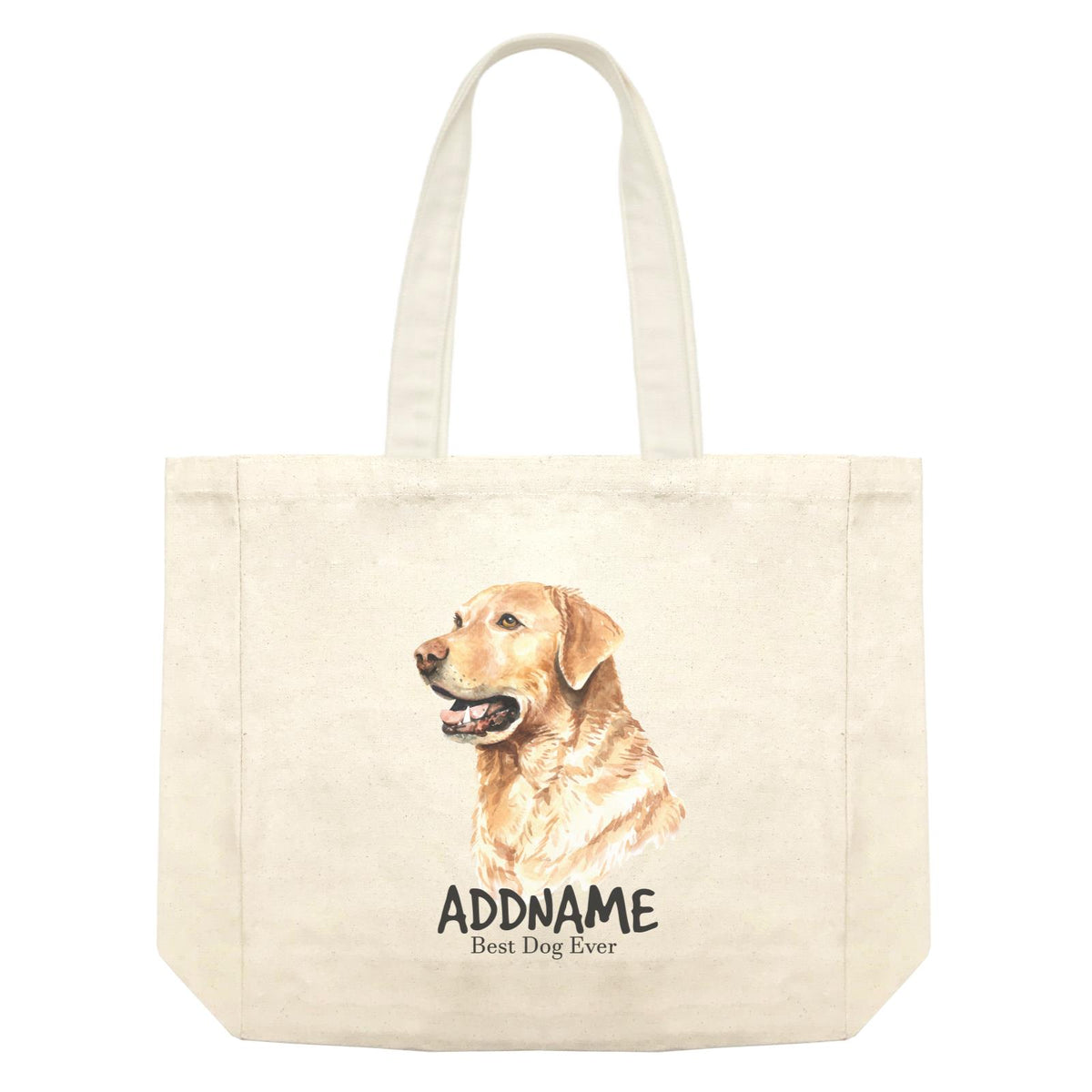 Watercolor Dog Labrador Retriever 1 Best Dog Ever Addname Shopping Bag
