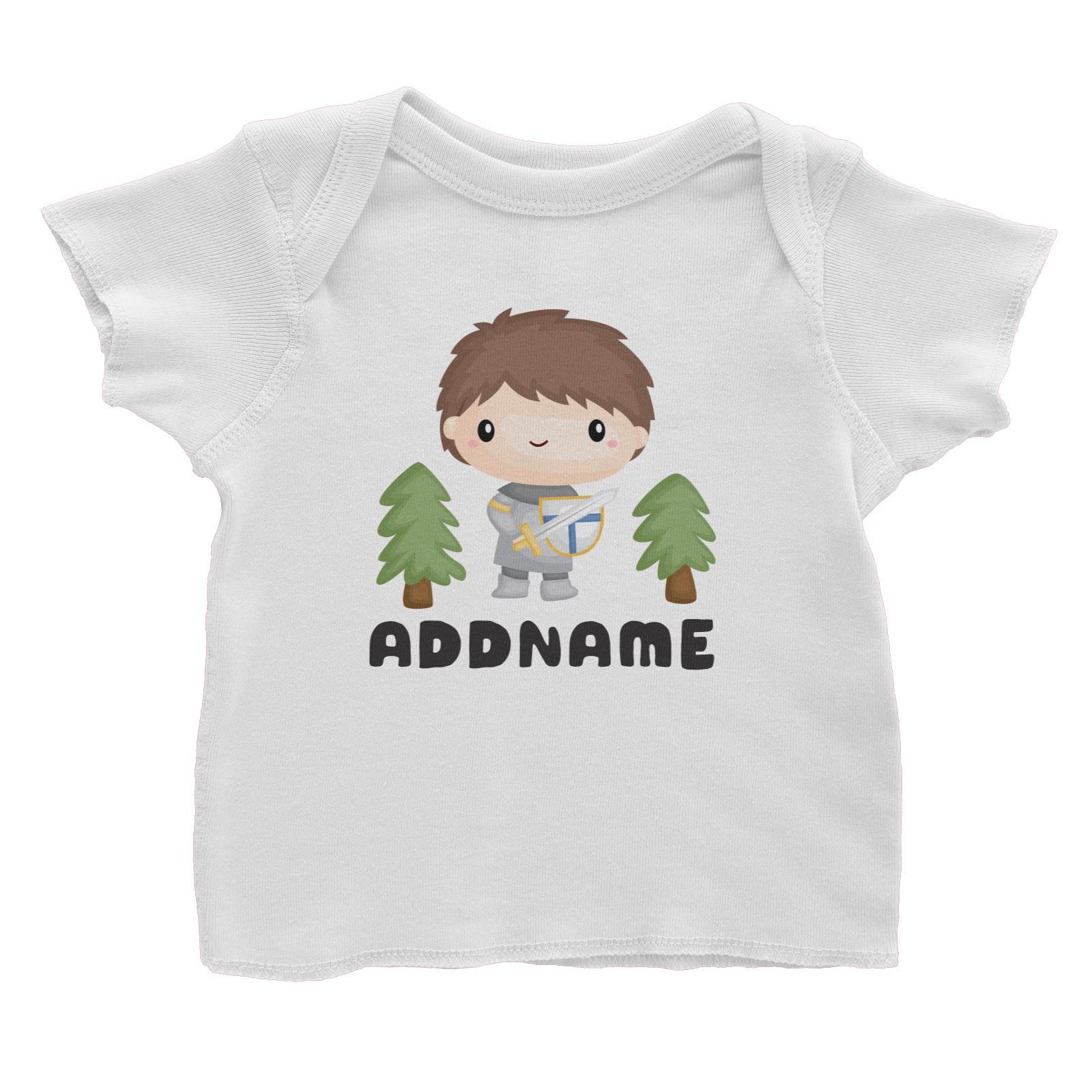 Birthday Royal Knight Boy Holding Sheild And Sword Addname Baby T-Shirt