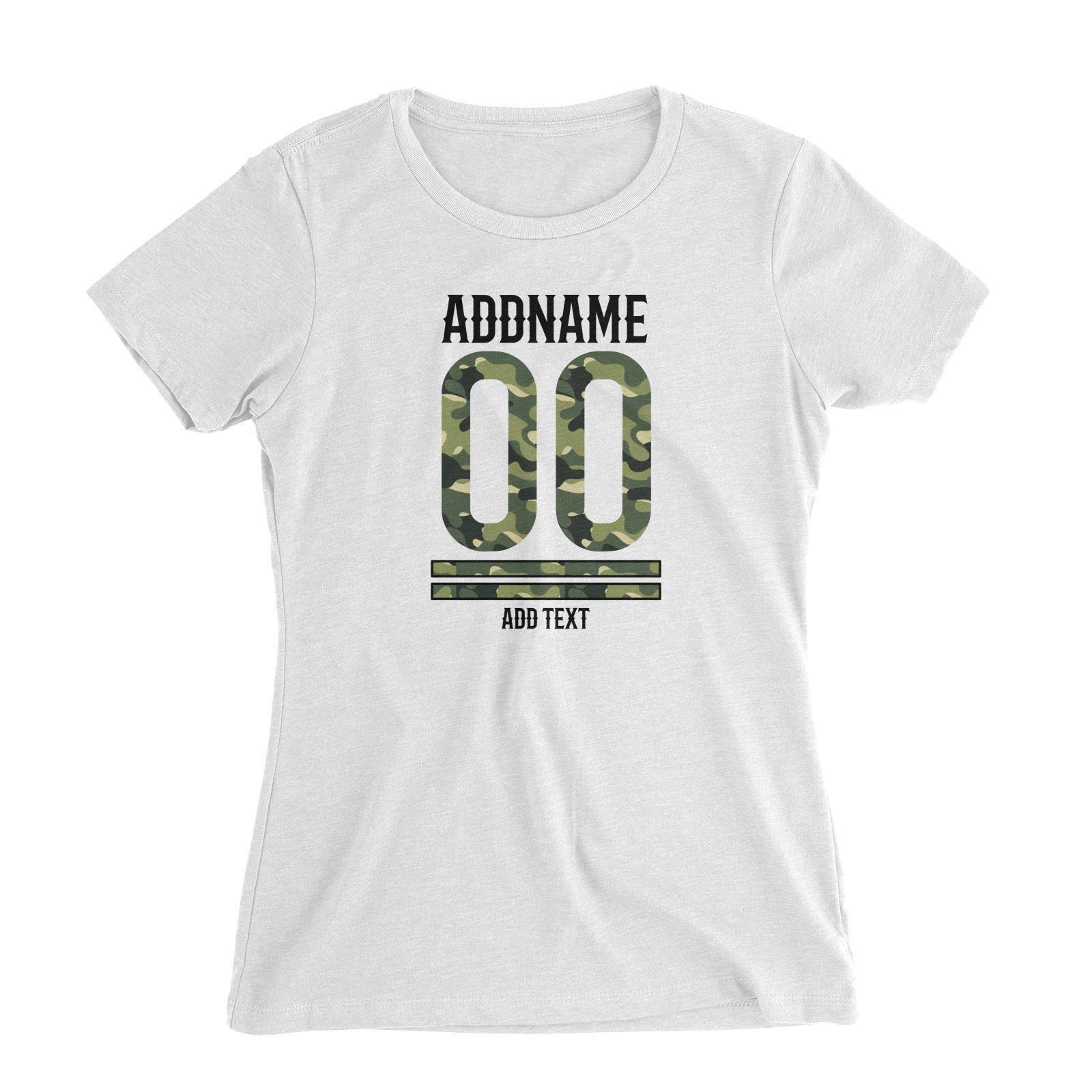 Camouflage Jersey Personalizable with Name Number and Text Women's Slim Fit T-Shirt