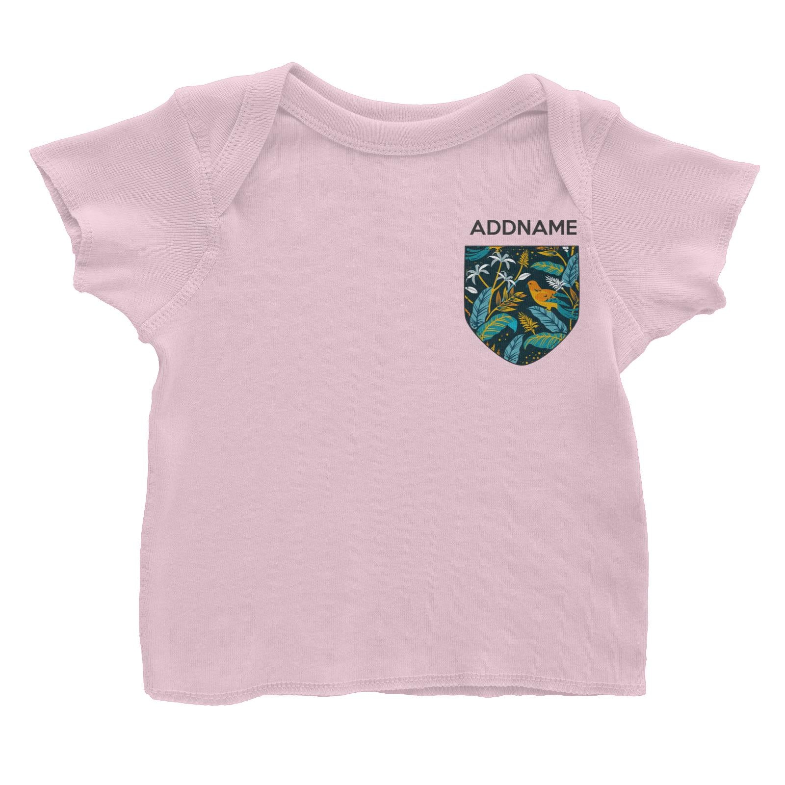 Raya Pocket Batik Tropical Bird Batik Pattern Addname Baby T-Shirt
