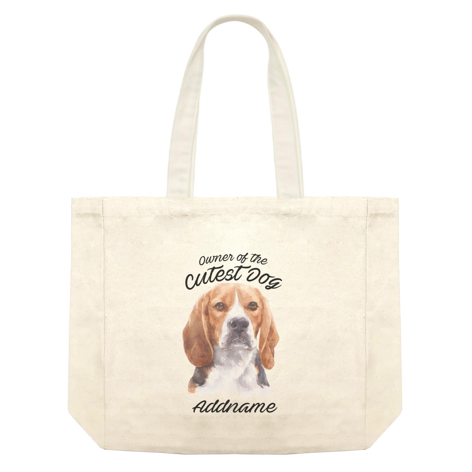 Watercolor Dog Owner Of The Dog Beagle Frown Addname Shopping Bag