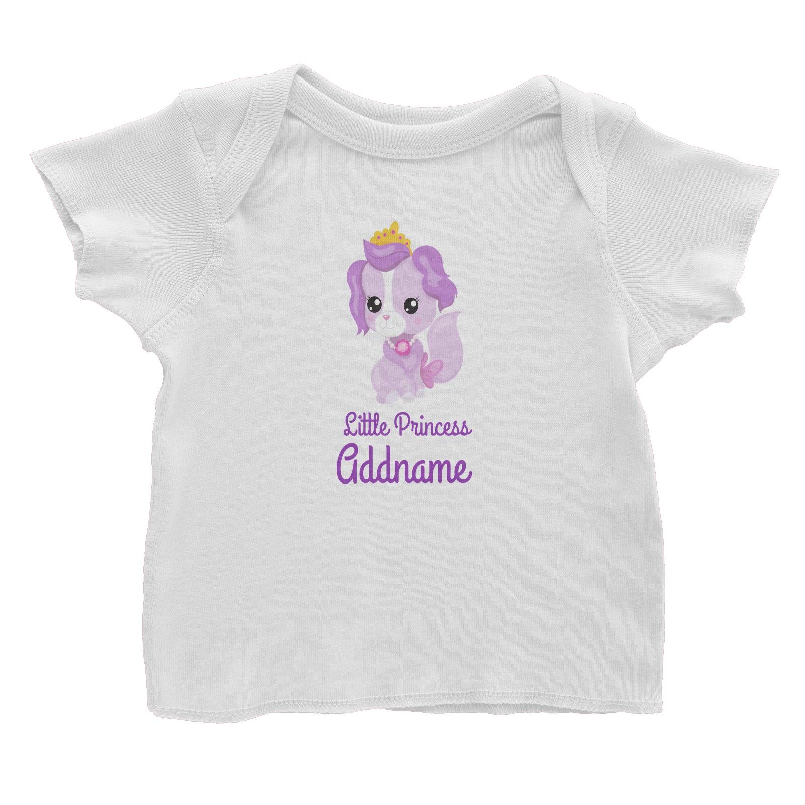 Little Princess Pets Purple Dog with Crown Addname Baby T-Shirt