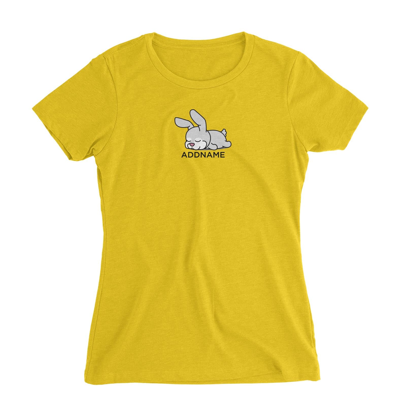 Lazy Bunny Addname Women's Slim Fit T-Shirt
