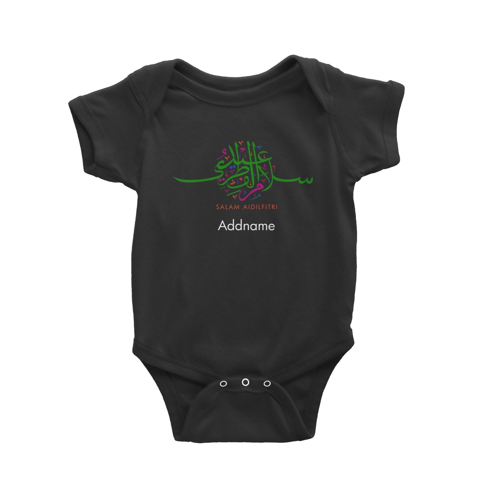 Salam Aidilfitri Colored Jawi Typography Baby Romper