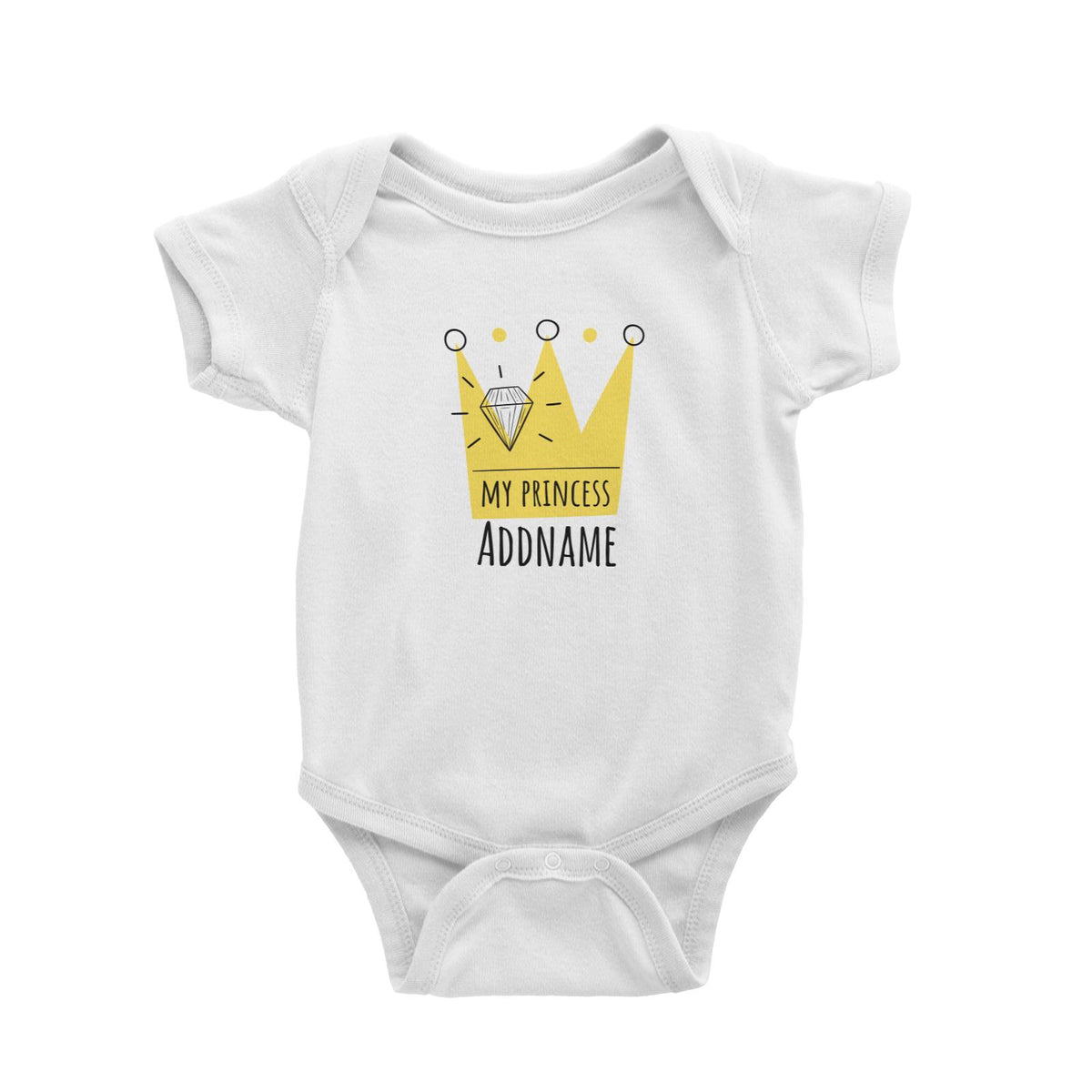 Drawn Crown My Princess Addname Baby Romper