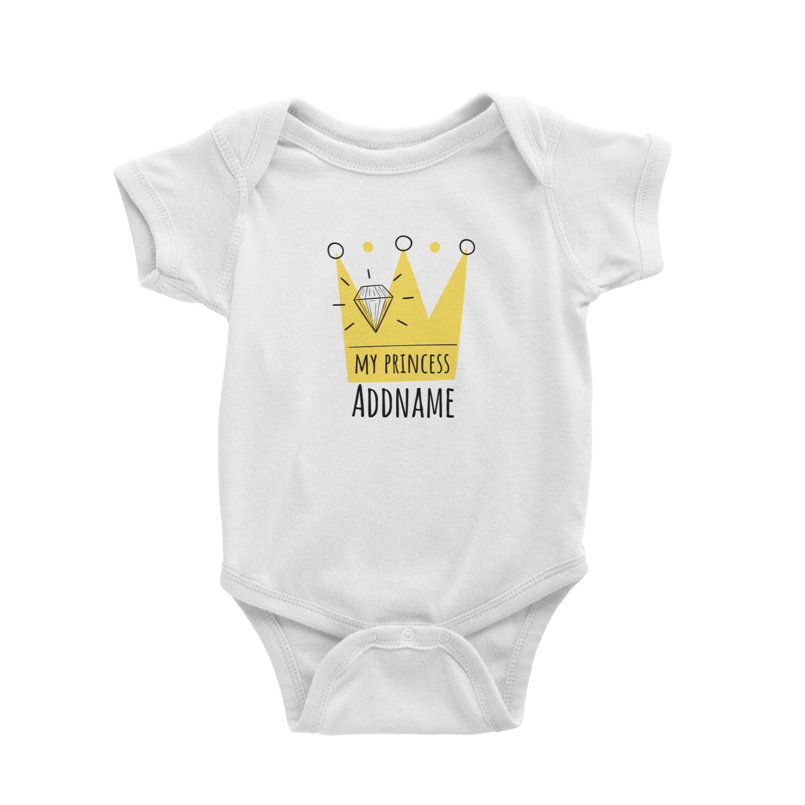 Drawn Crown My Princess Addname Baby Romper