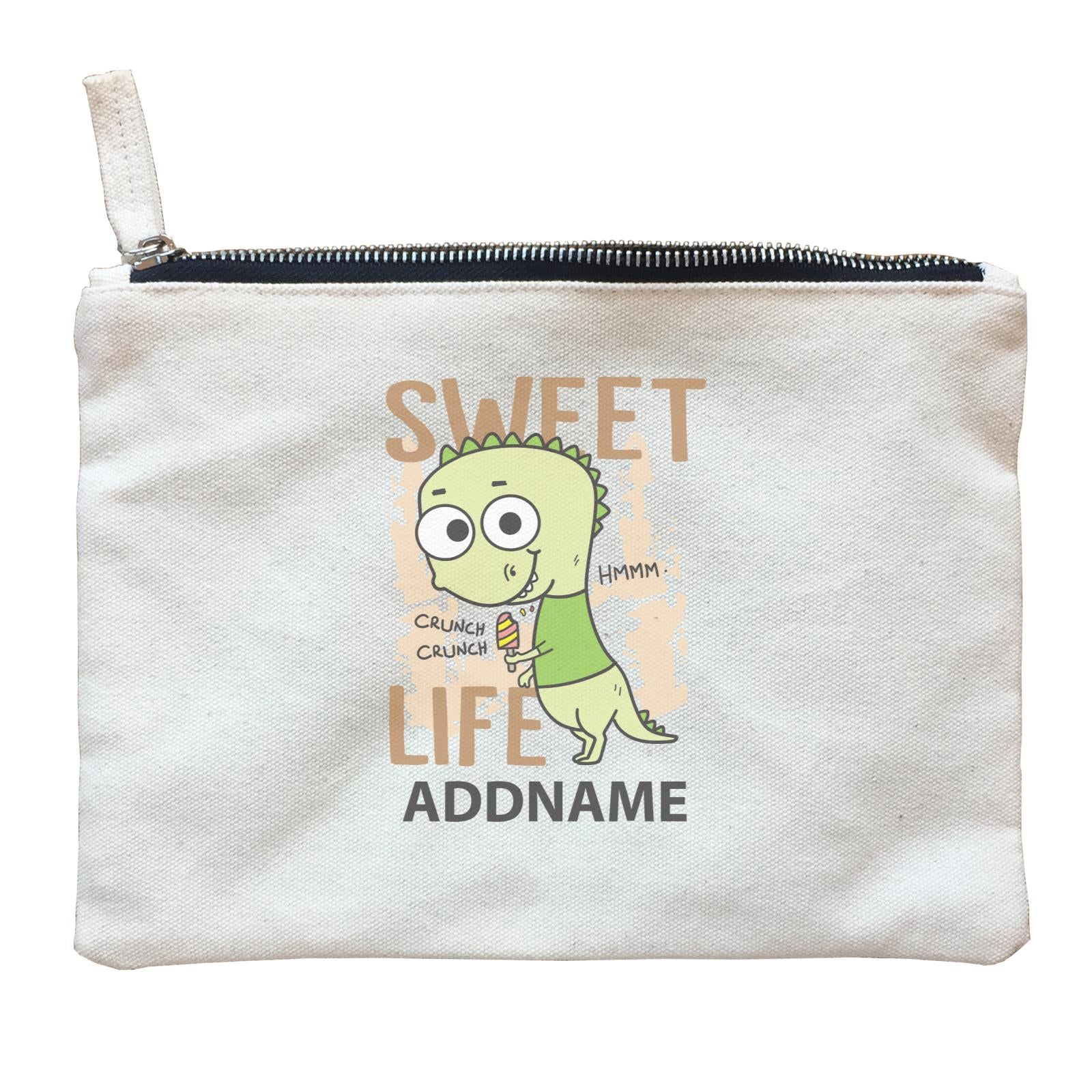 Cool Cute Dinosaur Sweet Life Addname Zipper Pouch