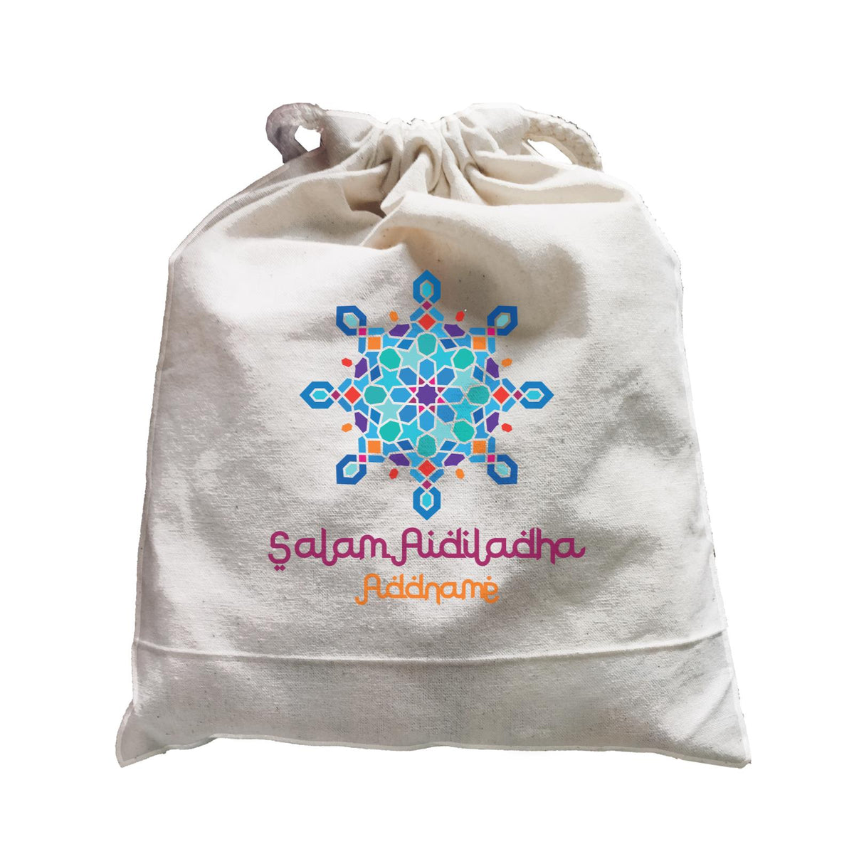 Salam Aidiladha Blue Motifs Addname Satchel