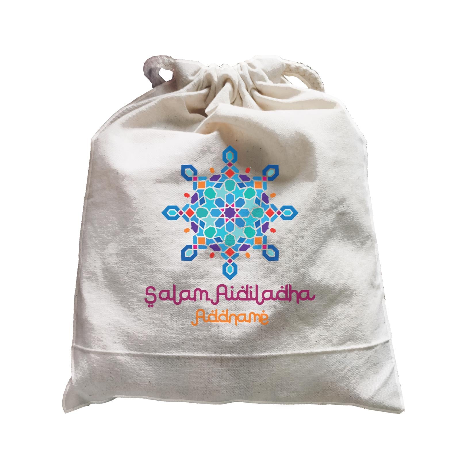 Salam Aidiladha Blue Motifs Addname Satchel