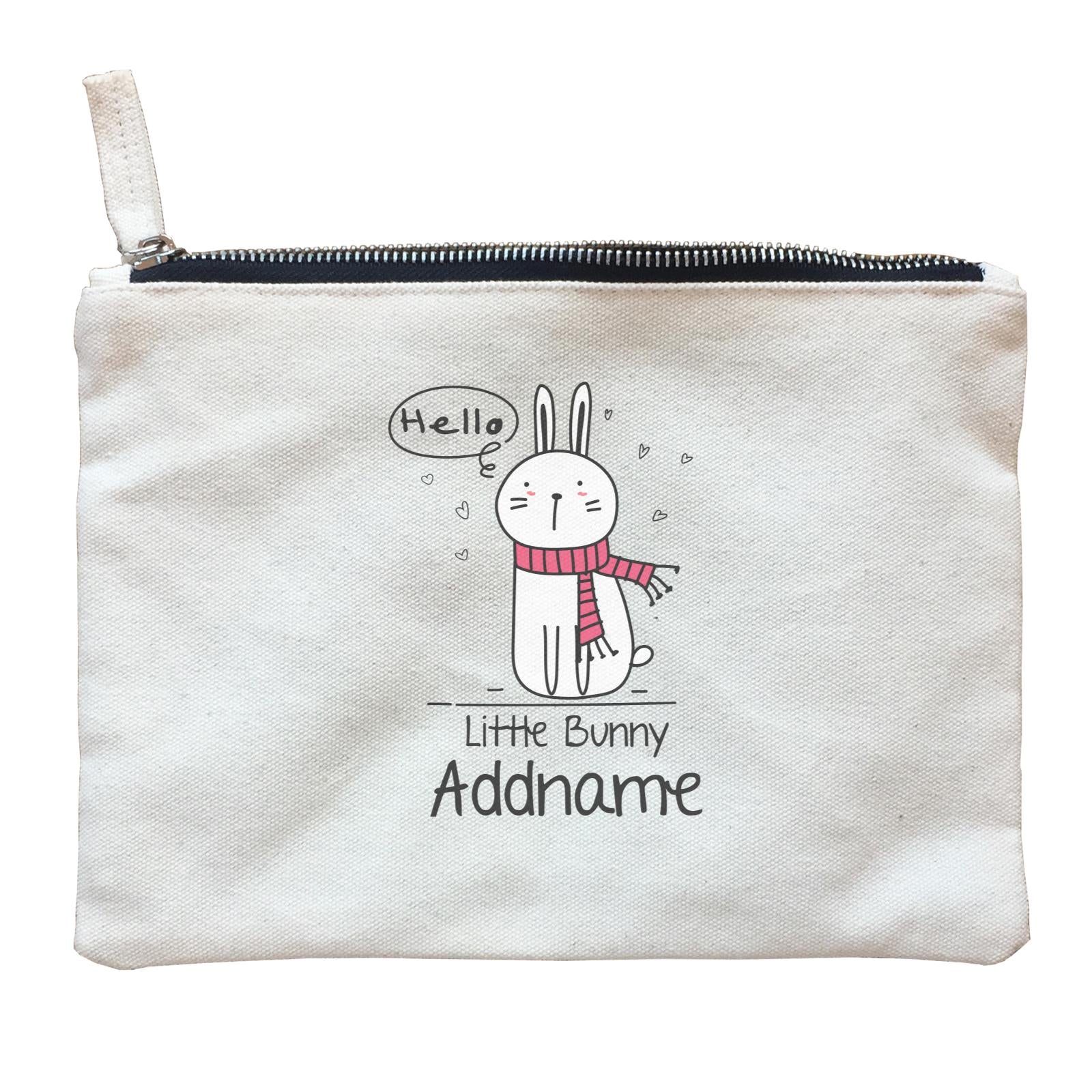 Cute Animals And Friends Series Hello Little Bunny Addname Zipper Pouch