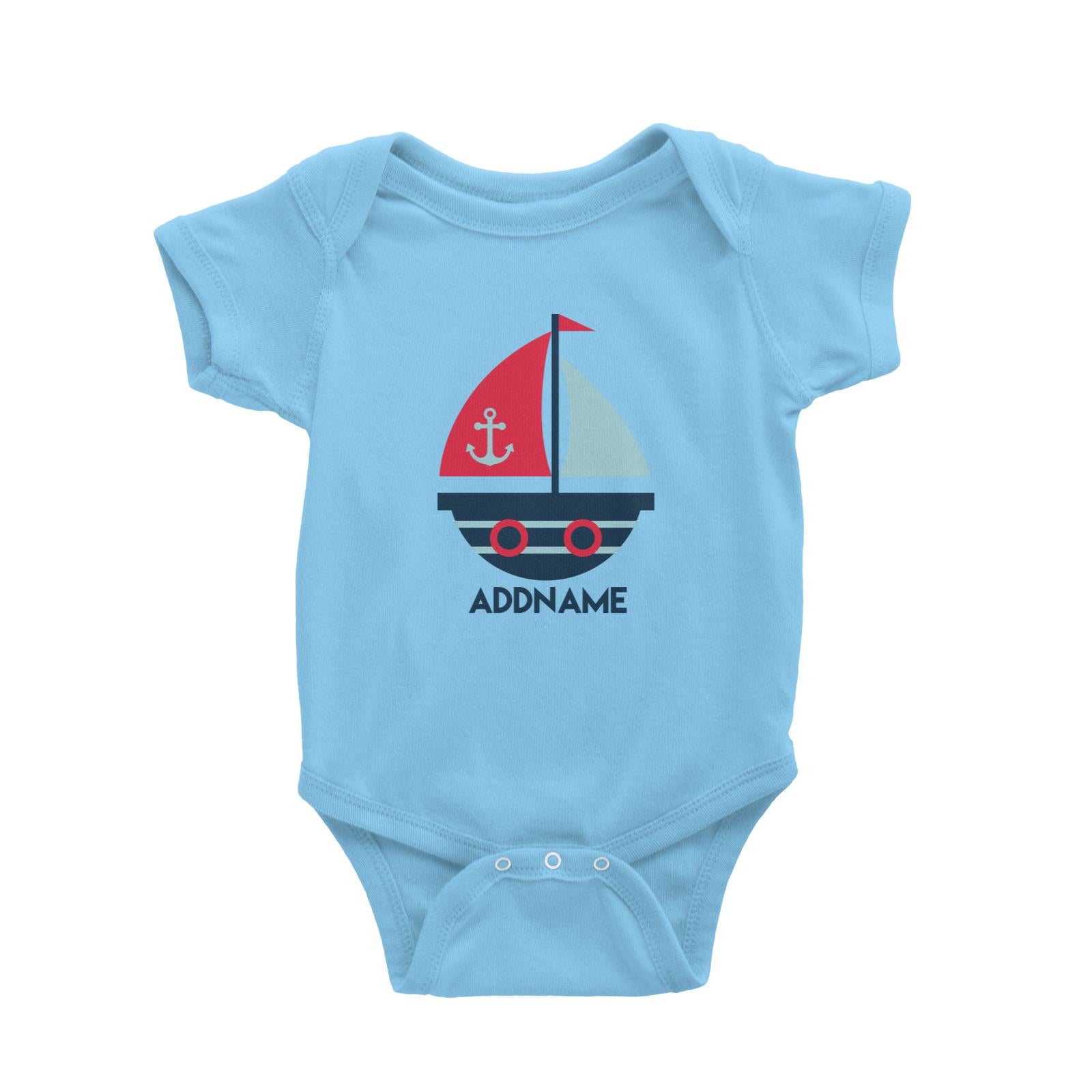 Sailor Boat Addname Baby Romper  Matching Family Personalizable Designs