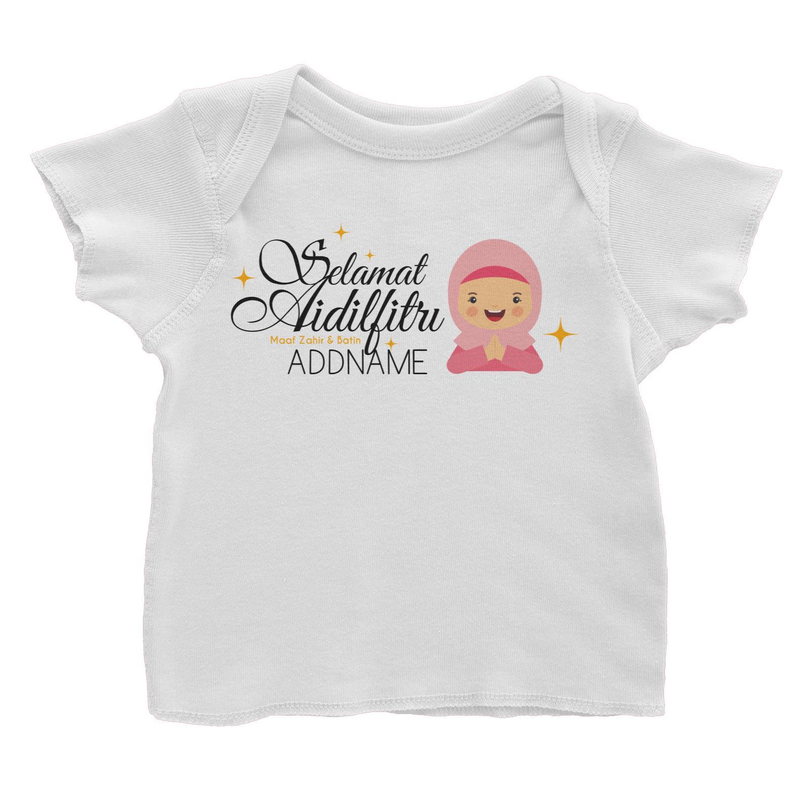 Selamat Aidilfitri Lady Baby T-Shirt Raya Personalizable Designs Sweet Character