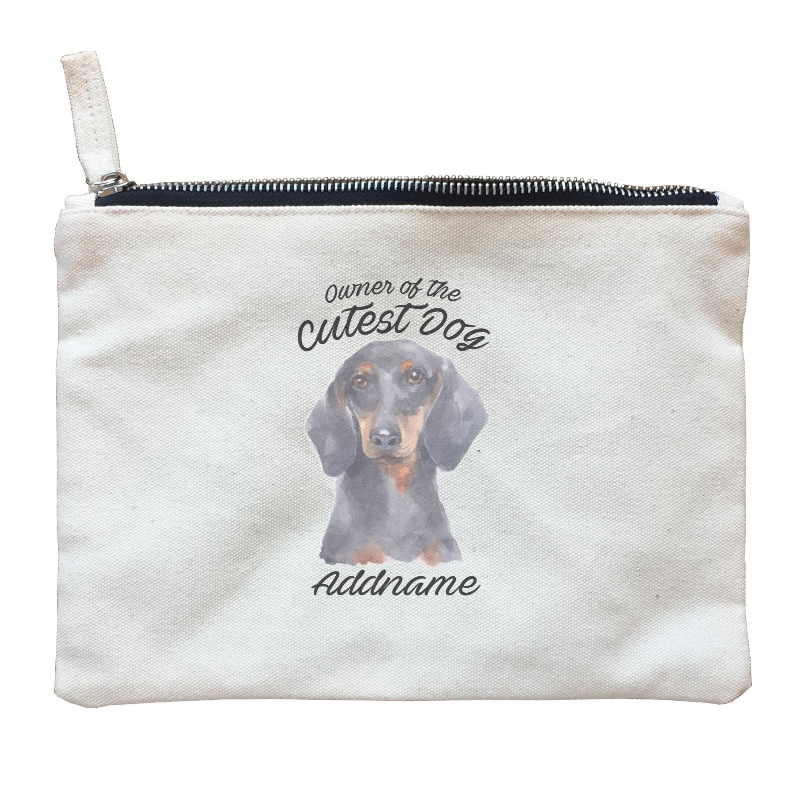 Watercolor Dog Owner Of The Cutest Dog Dachshund Addname Zipper Pouch