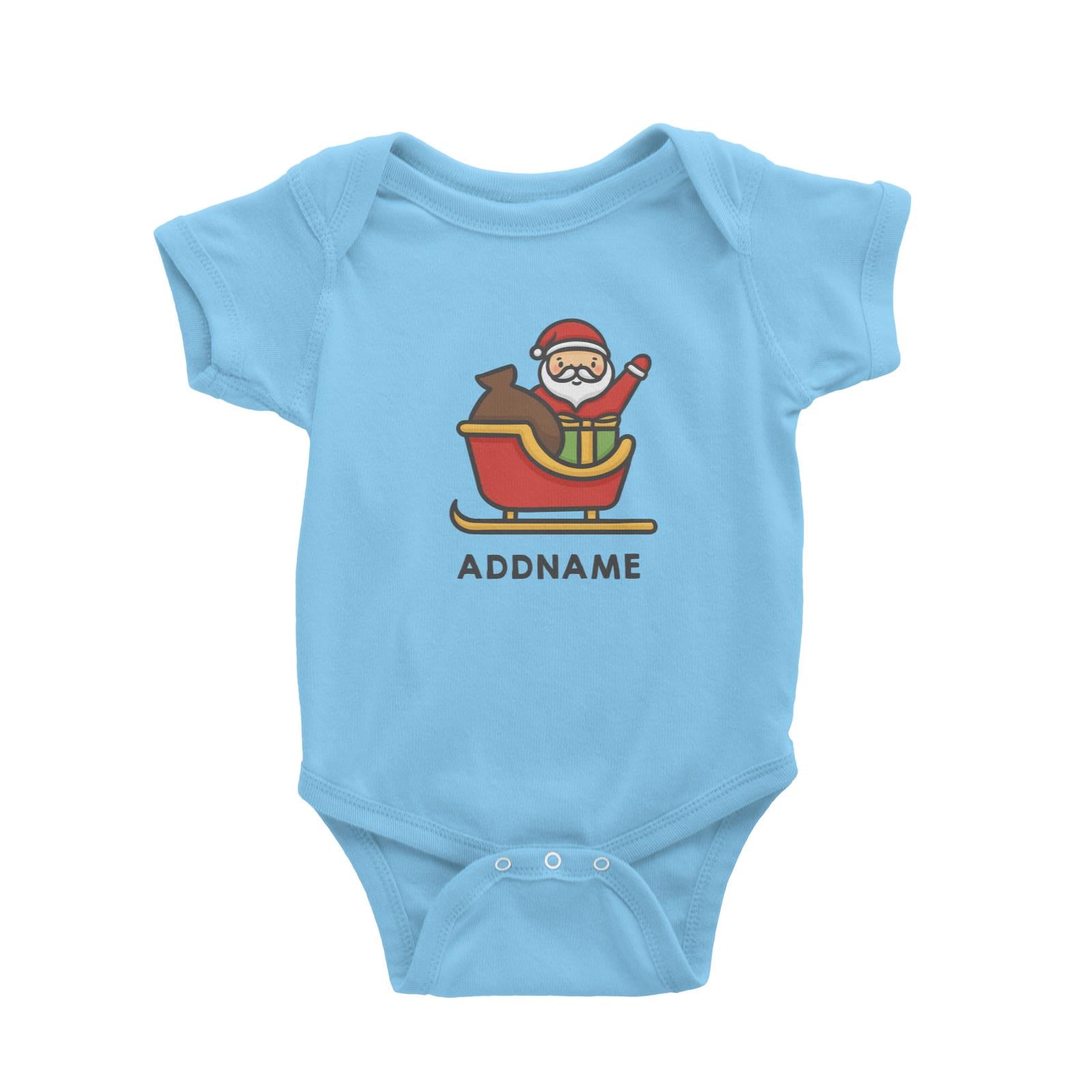 Xmas Cute Santa Addname Baby Romper