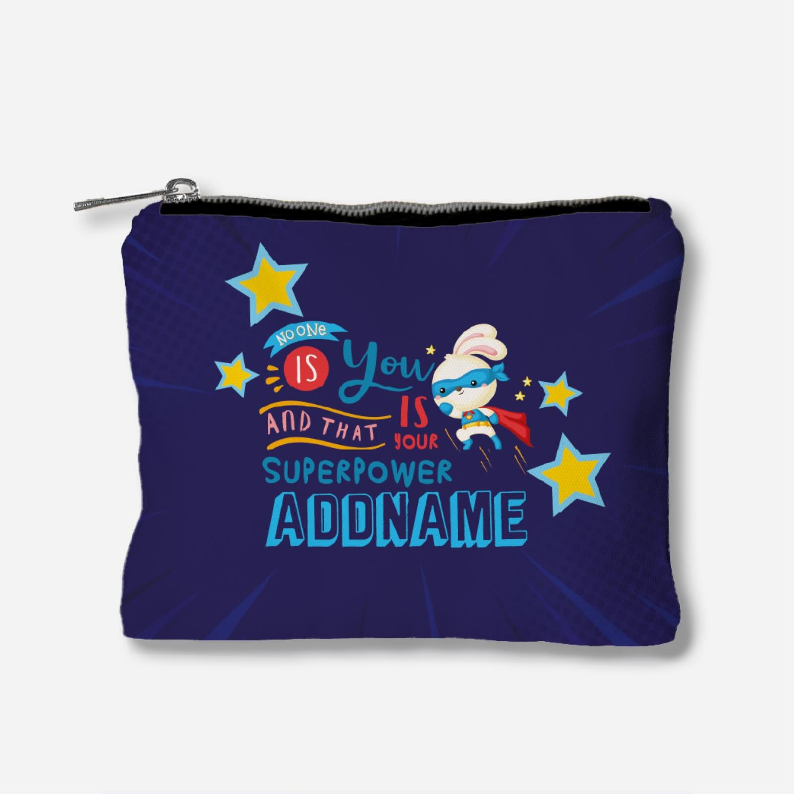 Children's Gift Series Full Print Zipper Pouch - No One Is You And That Is Your Superpower Blue
