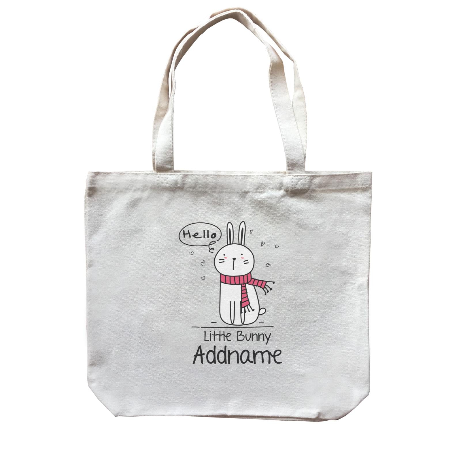 Cute Animals And Friends Series Hello Little Bunny Addname Canvas Bag
