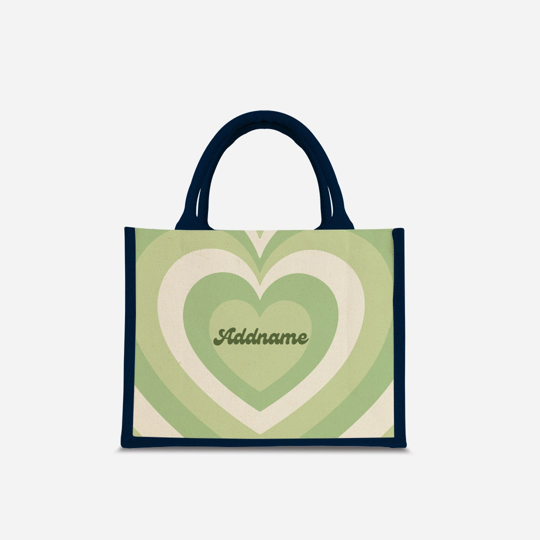 Affection Series Half Lining Small Jute Bag - Buttercup Navy