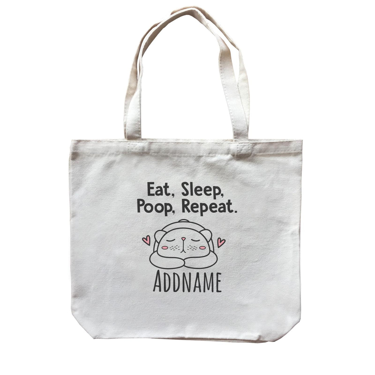 Drawn Baby Elements Eat, Sleep, Poop, Repeat Bear Addname Canvas Bag