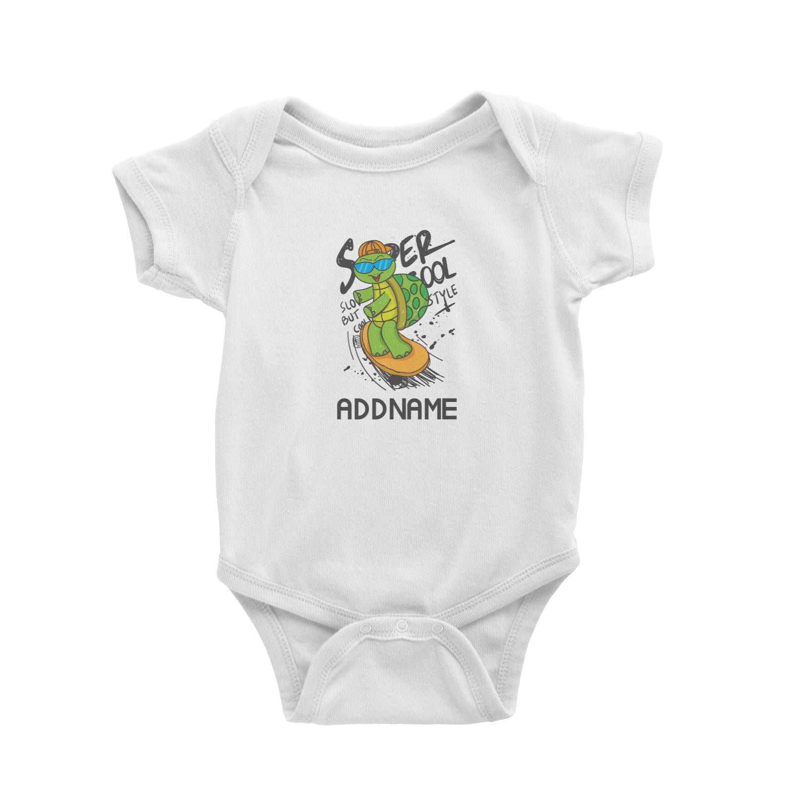 Cool Cute Animals Turtle Super Cool Style Addname Baby Romper
