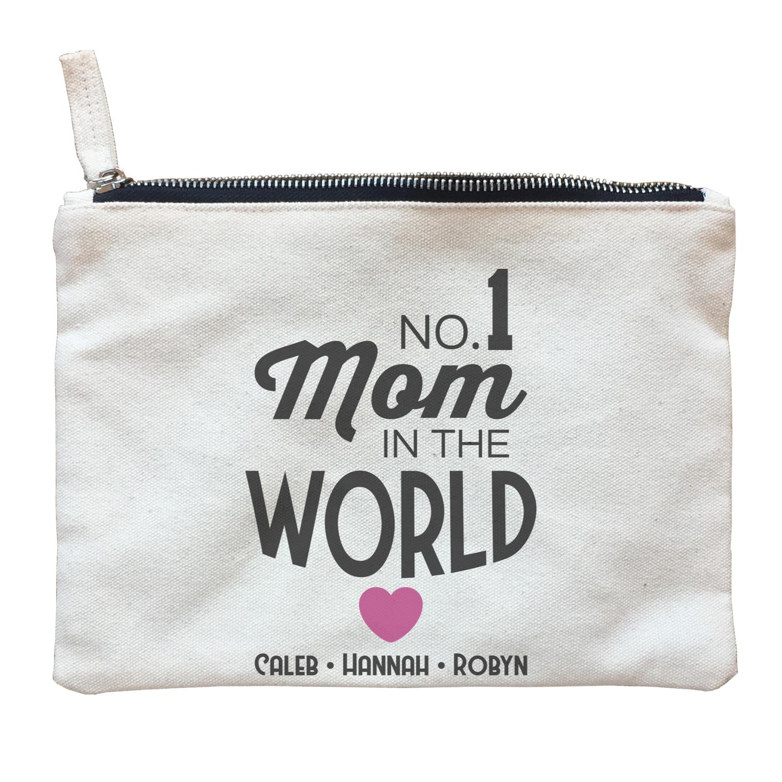 No 1 Mom In The World Personalizable with Text Zipper Pouch