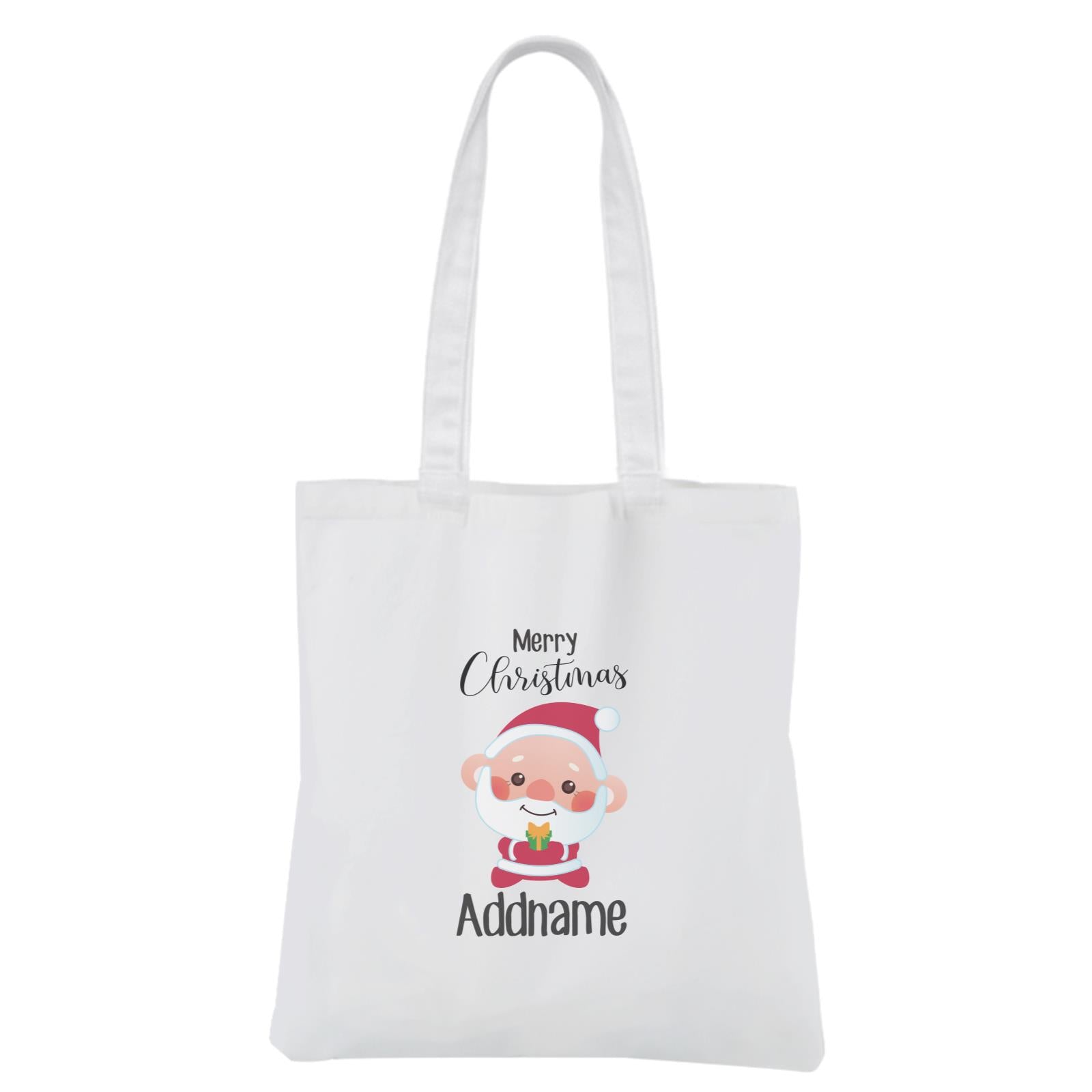 Christmas Cute Grandpa Santa Merry Christmas White Canvas Bag