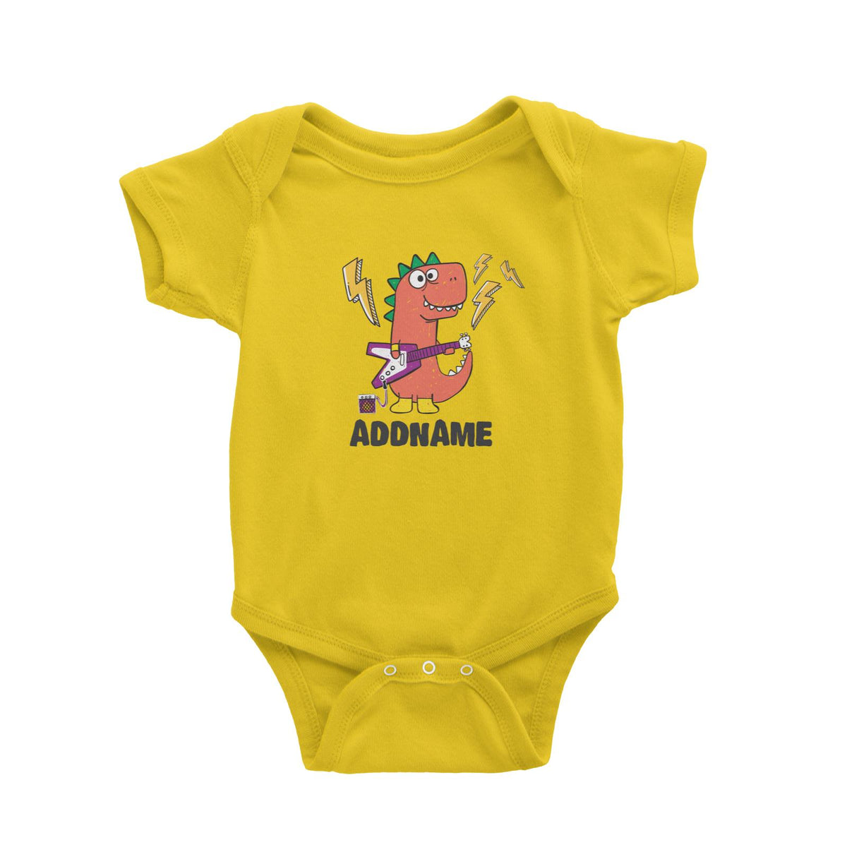 Super Cute Dinosaur Red Guitarist Baby Romper