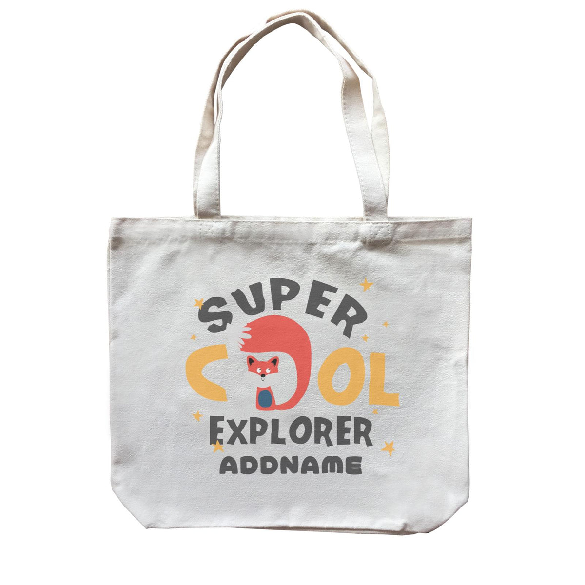 Super Cool Explorer Fox Addname Canvas Bag