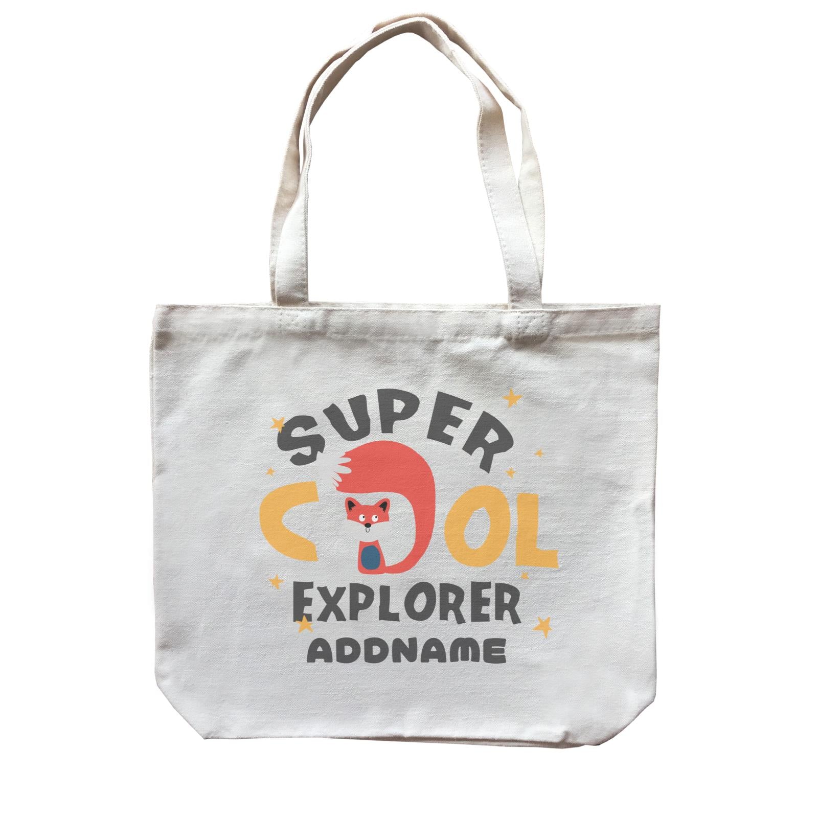 Super Cool Explorer Fox Addname Canvas Bag