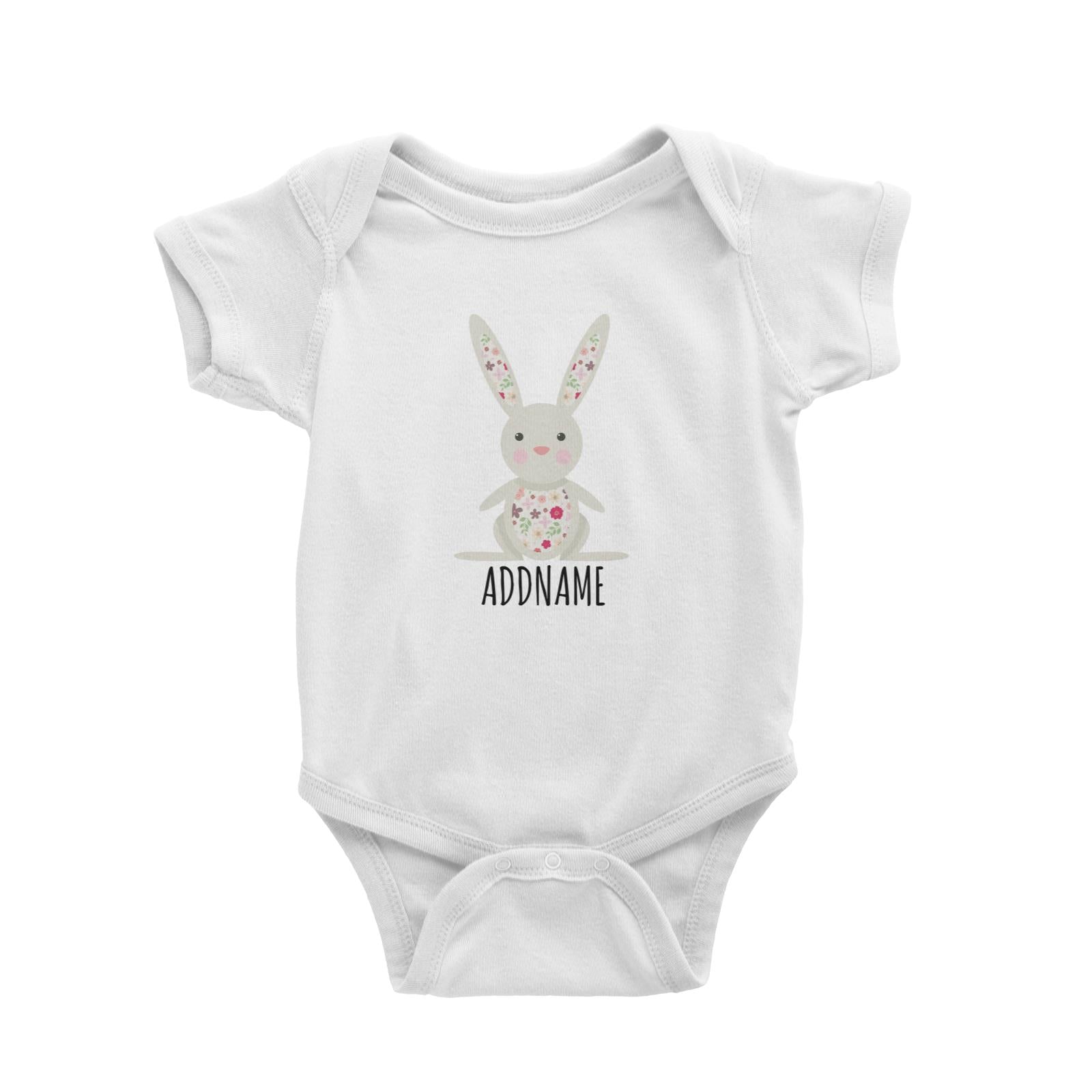 Flower Rabbit White White Baby Romper