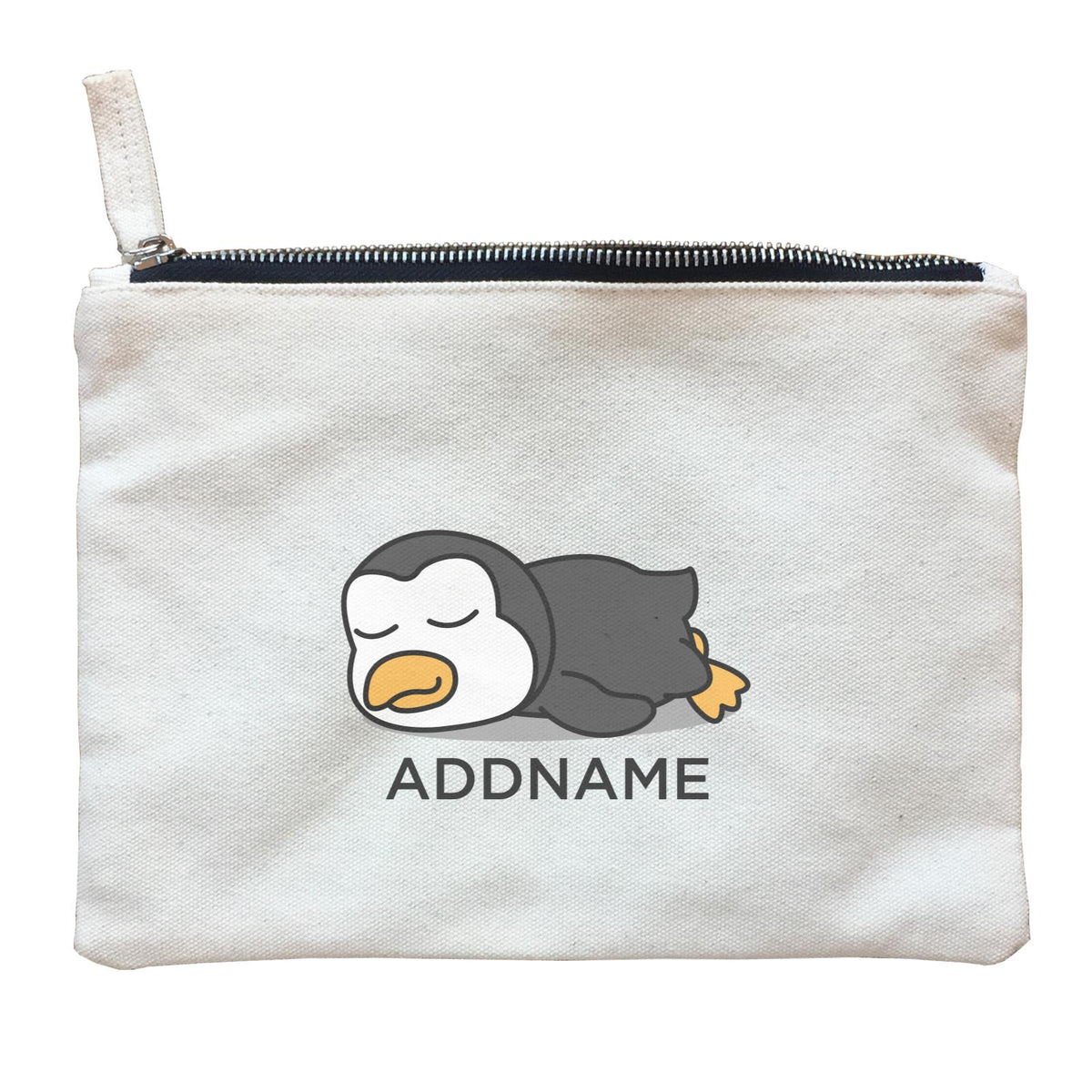 Lazy Penguin Addname Zipper Pouch