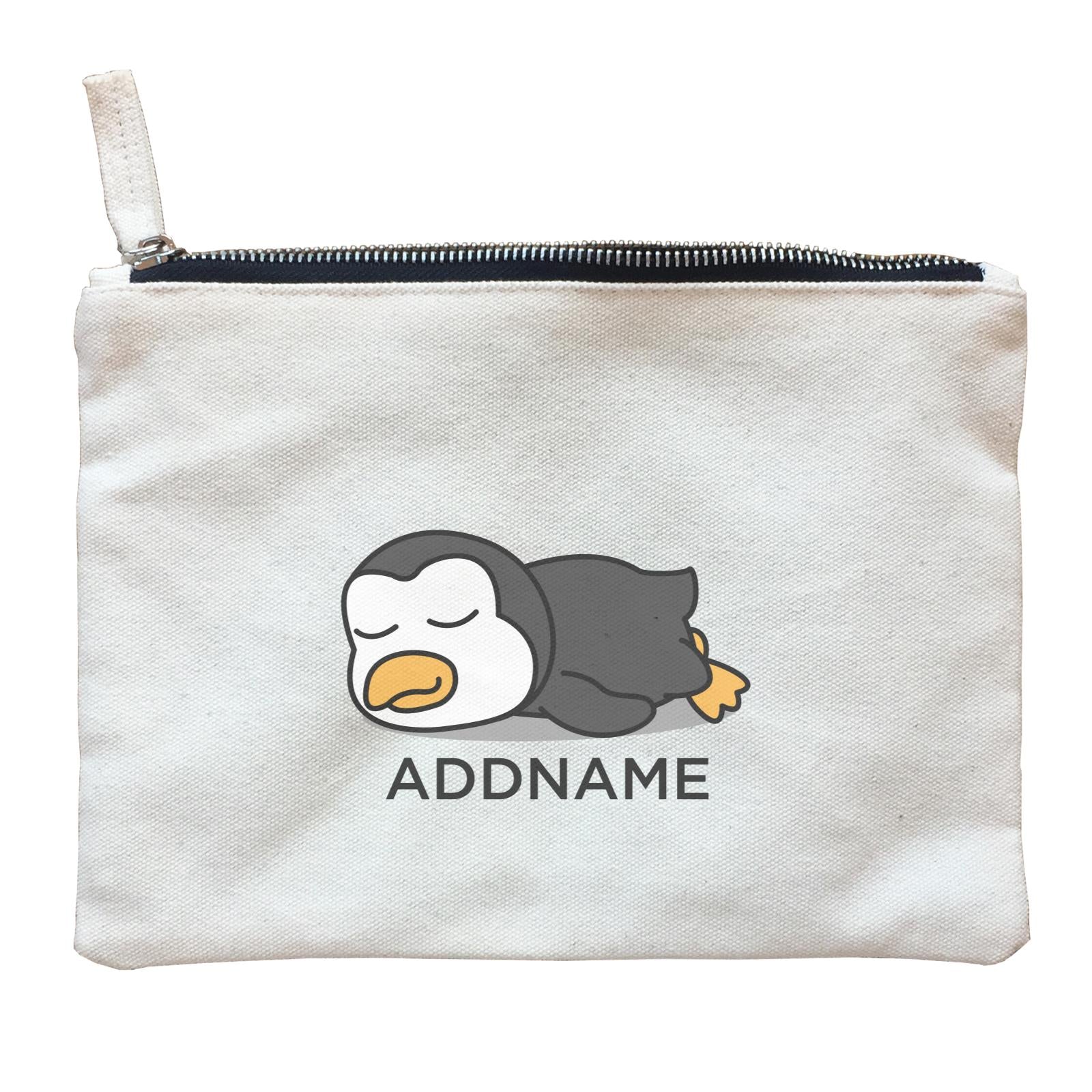 Lazy Penguin Addname Zipper Pouch