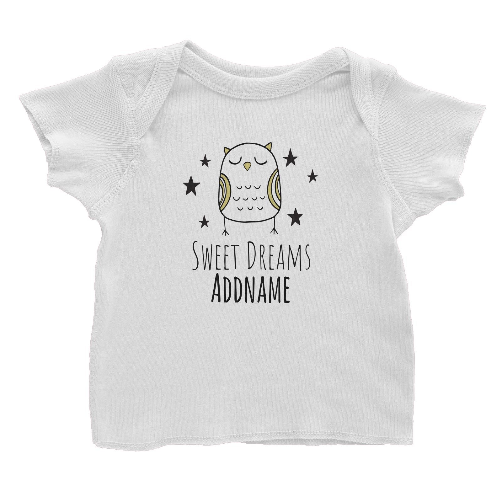 Drawn Newborn Element Sweet Dreams Owl Addname Baby T-Shirt