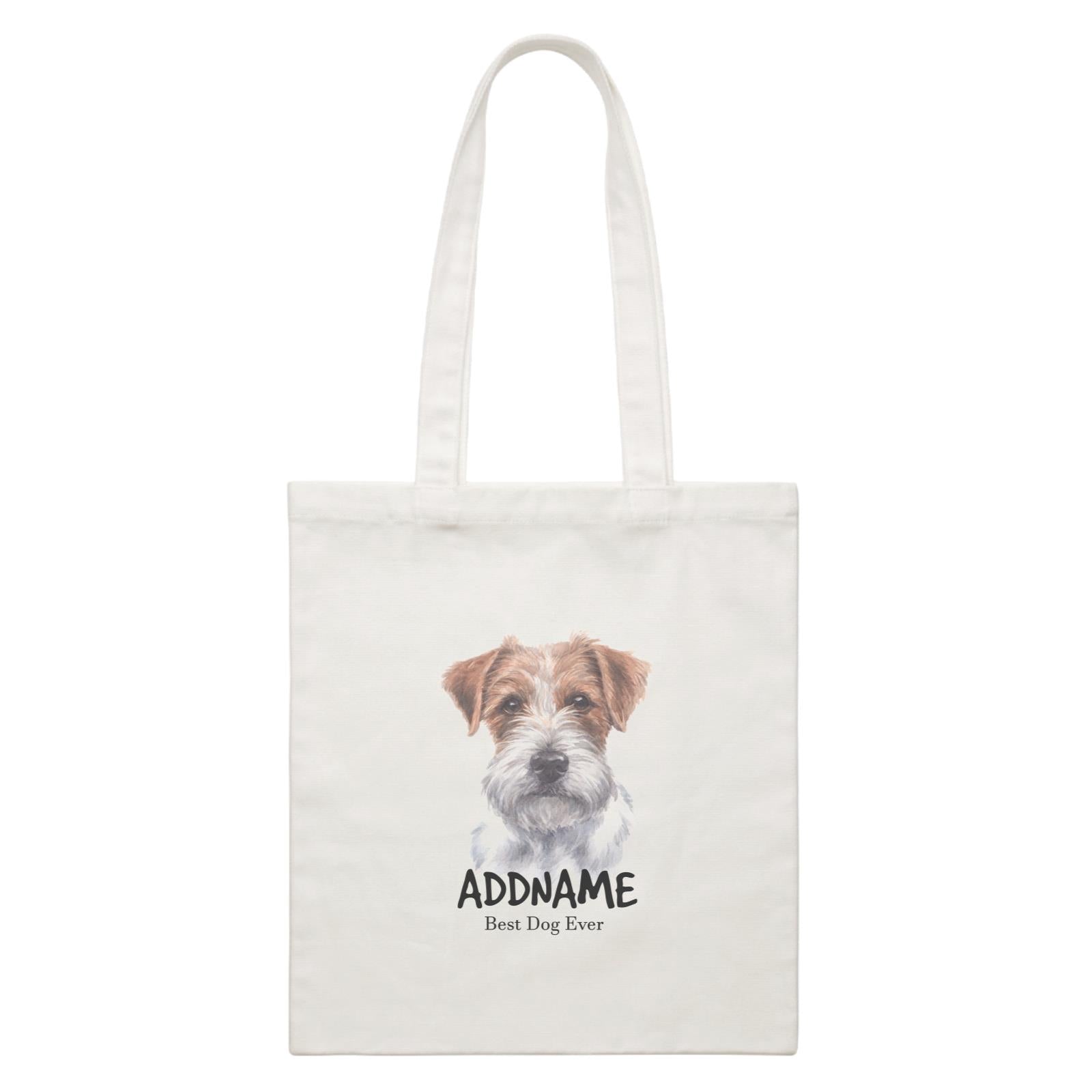 Watercolor Dog Jack Russell Hairy Best Dog Ever Addname White Canvas Bag