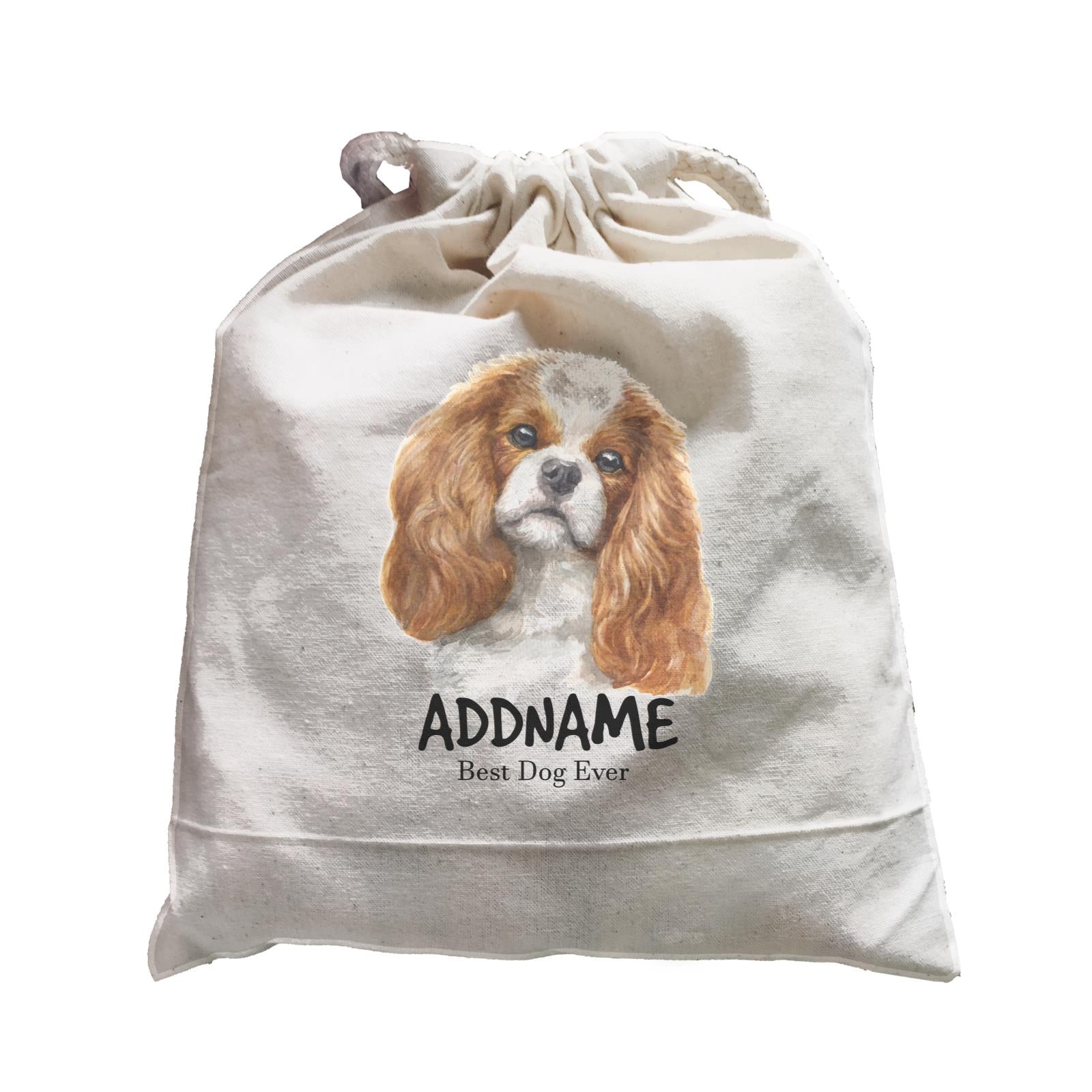 Watercolor Dog King Charles Spaniel Best Dog Ever Addname Satchel