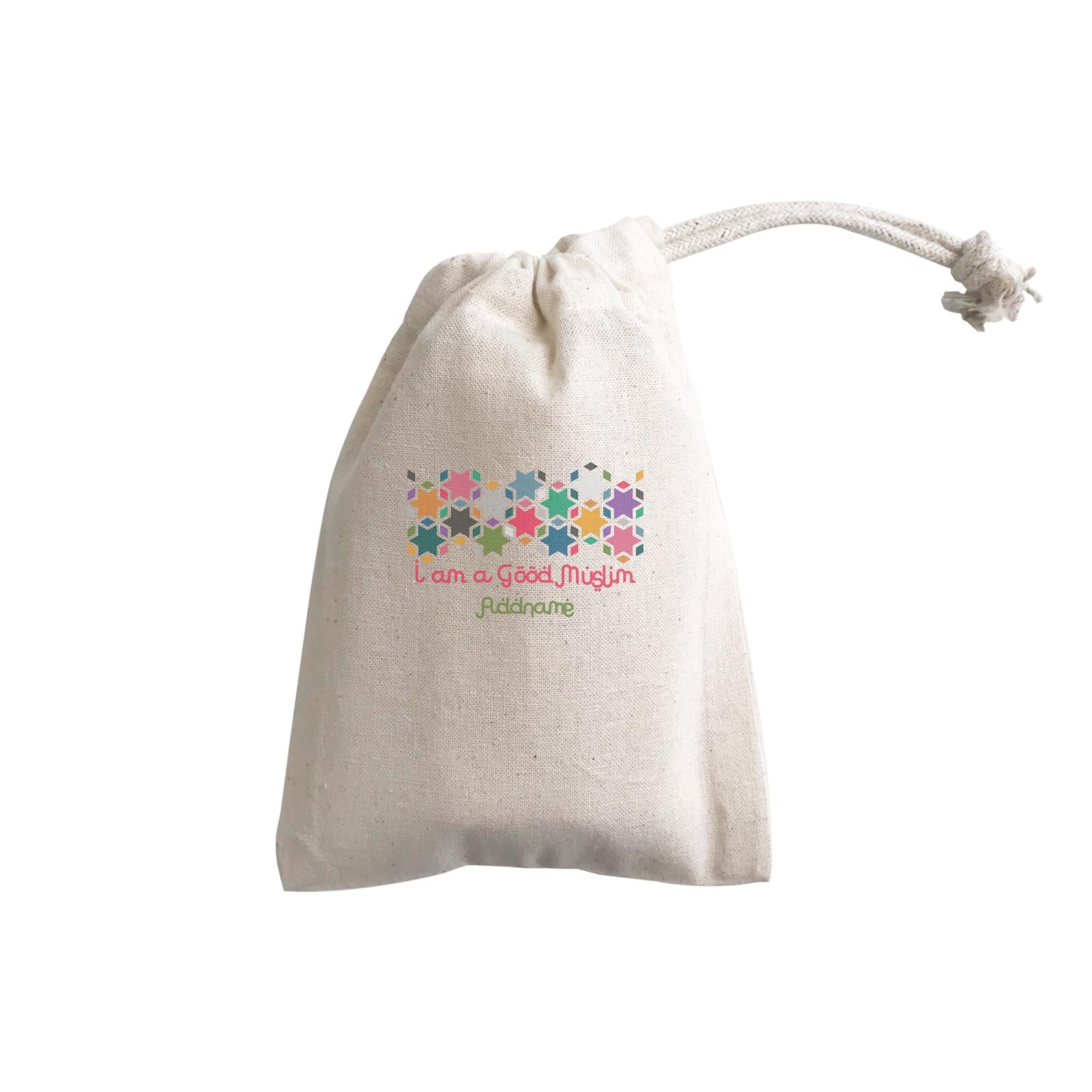 I Am a Good Muslim Star Motifs Addname GP Gift Pouch