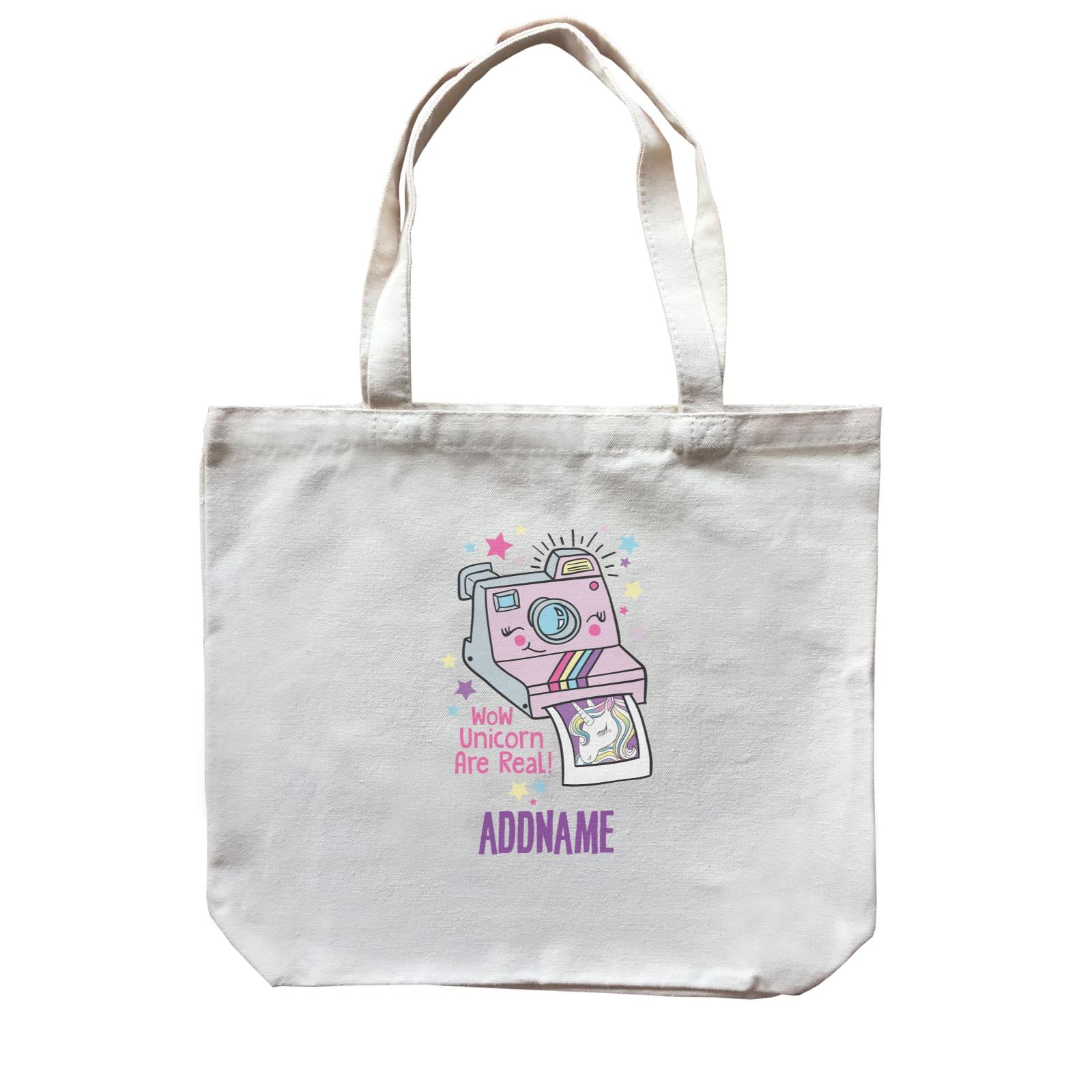 Cool Vibrant Series Wow Unicorn Are Real Photo Addname Canvas Bag