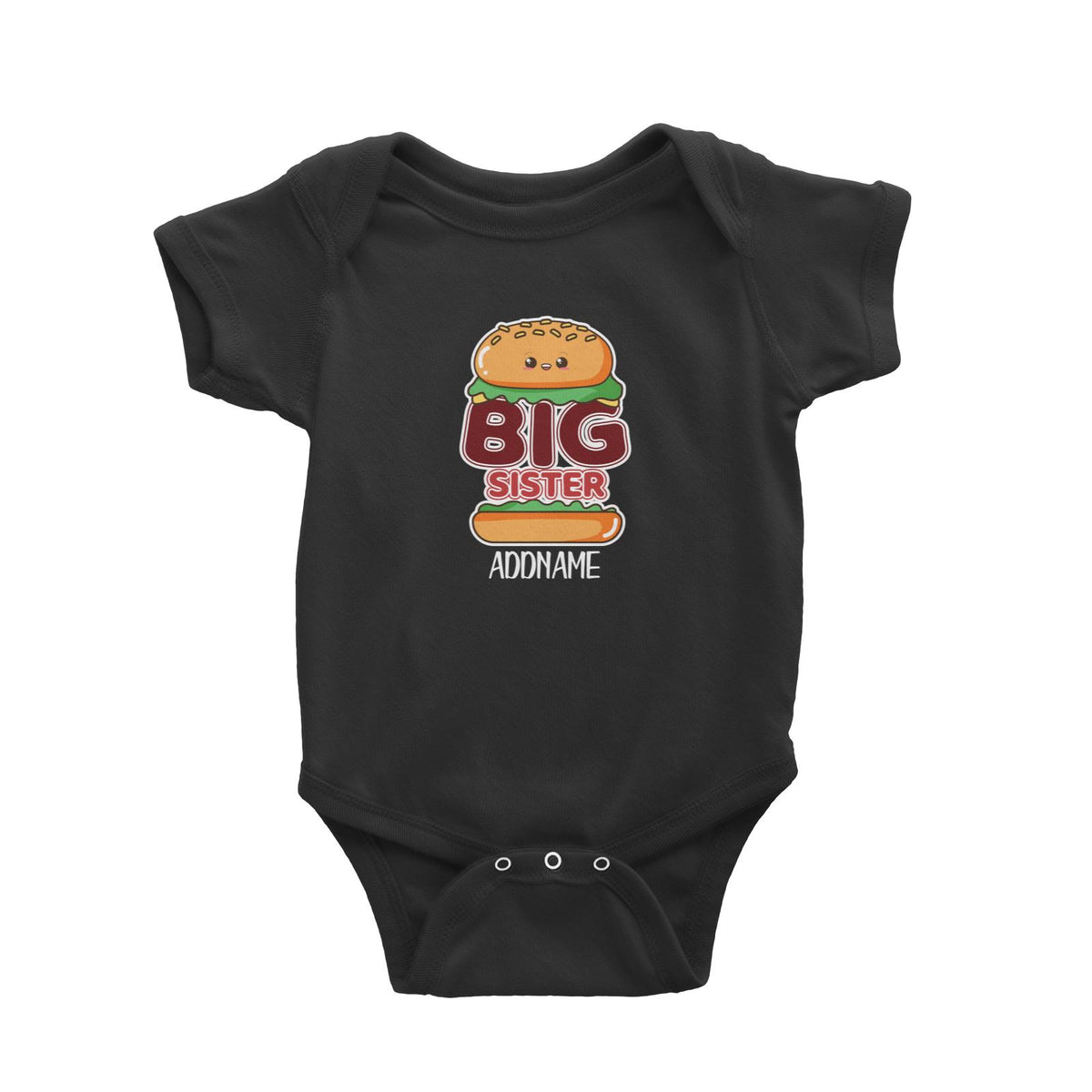 Cute Burger Big Sister Baby Romper