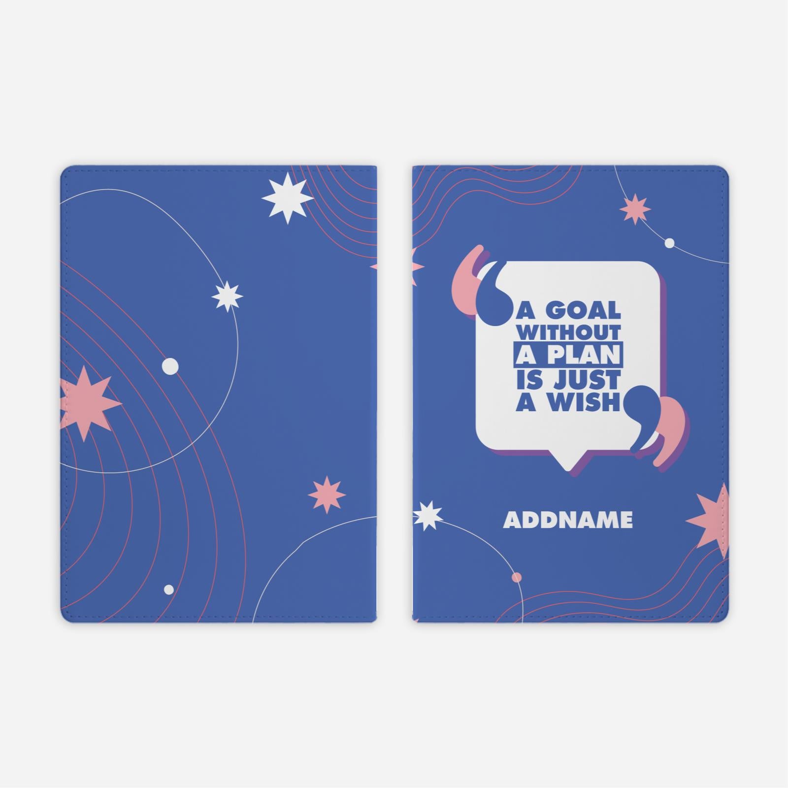 Be Confident Series Full Print Cover Notebook - A Goal Without a Plan Is Just A Wish - Blue