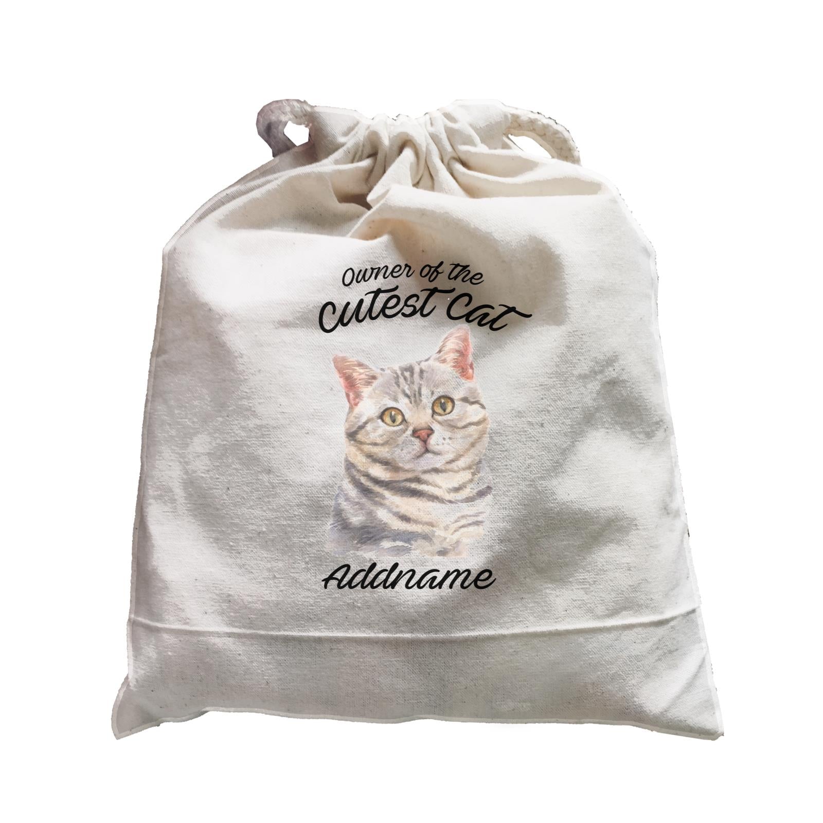 Watercolor Owner Of The Cutest Cat Grey American Shorthair Addname Satchel